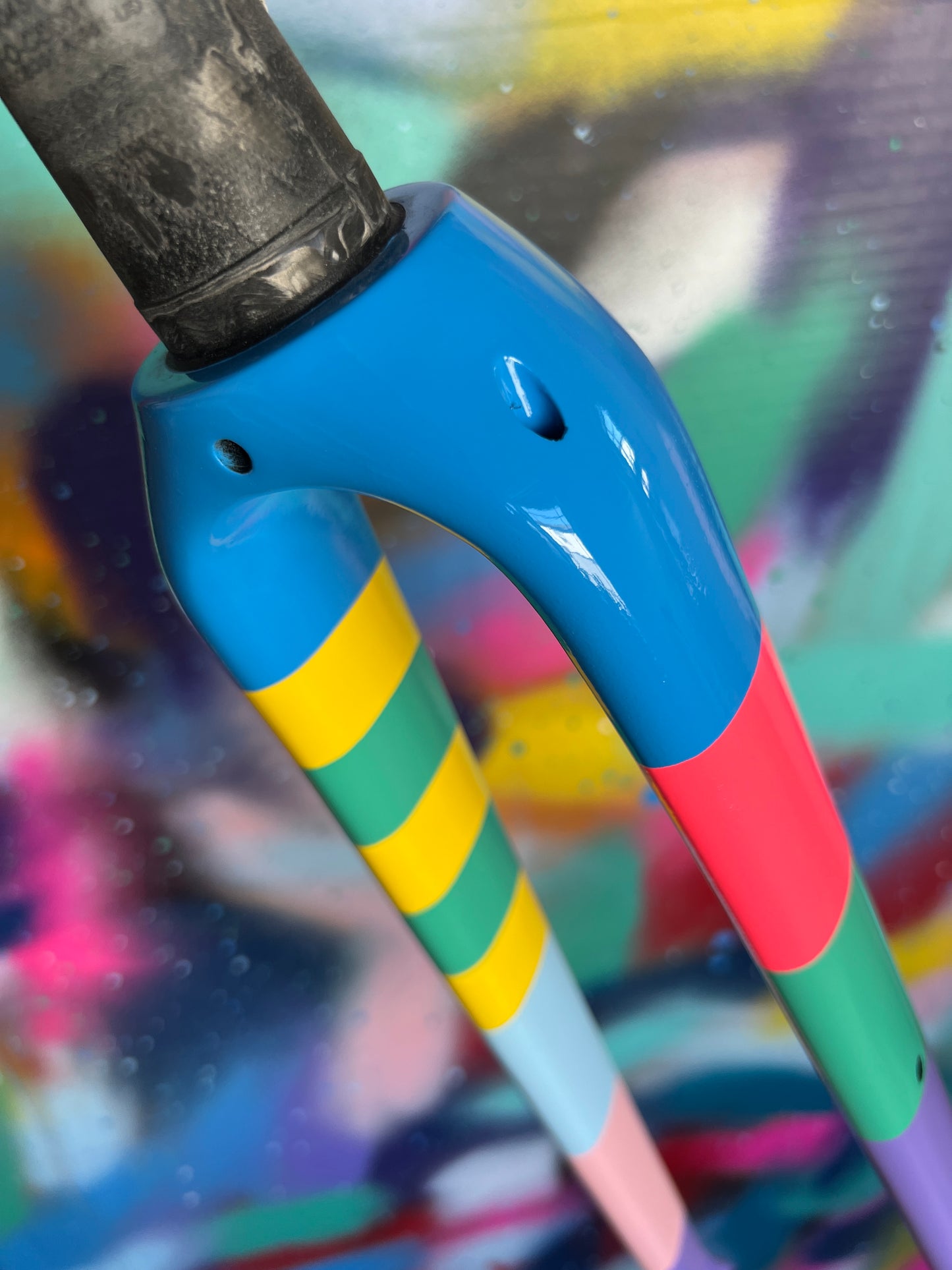 Custom Painted Carbon Gravel / Adventure Fork - Gloss Rainbow