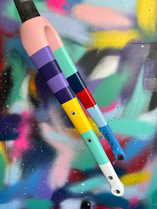 Custom Painted Carbon Gravel / Adventure Fork - Party Fork #05