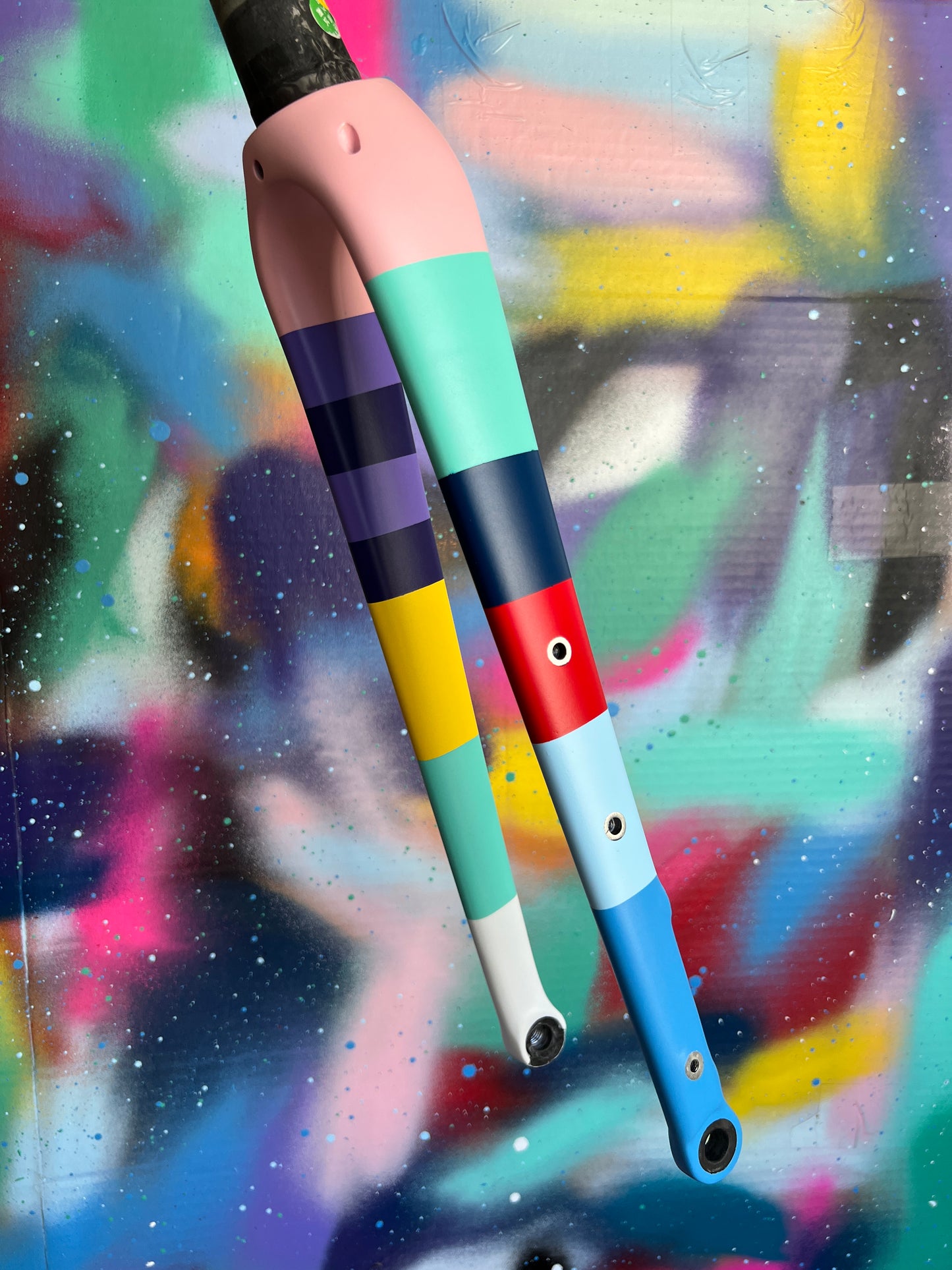 Custom Painted Carbon Gravel / Adventure Fork - Party Fork #05