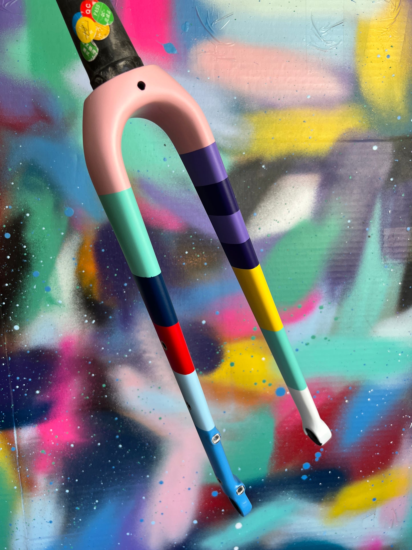 Custom Painted Carbon Gravel / Adventure Fork - Party Fork #05