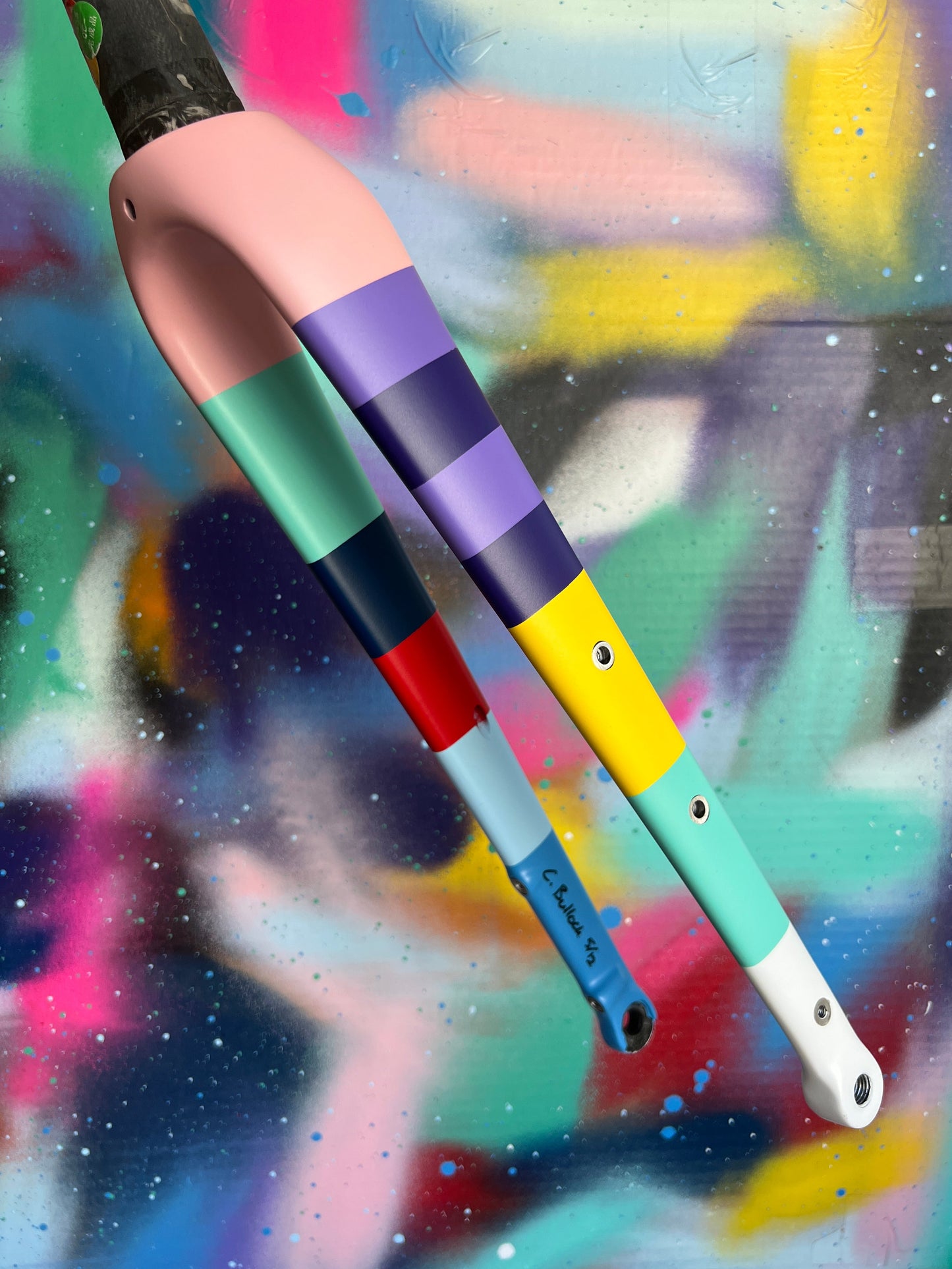 Custom Painted Carbon Gravel / Adventure Fork - Party Fork #05