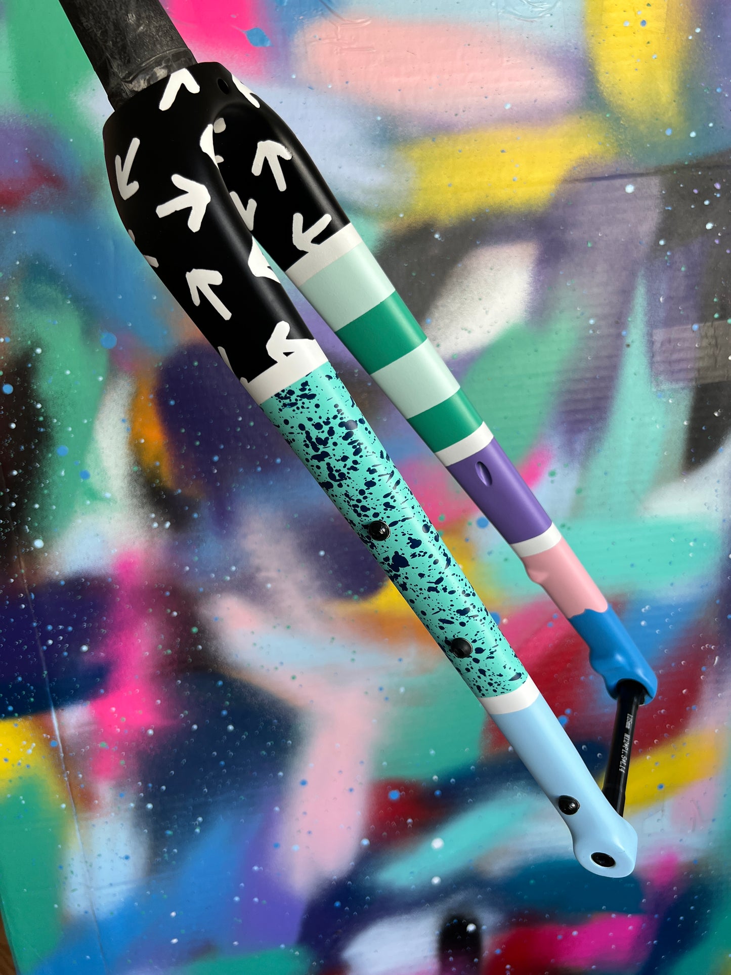 Custom Painted Carbon Gravel / Adventure Fork - Party Fork #02