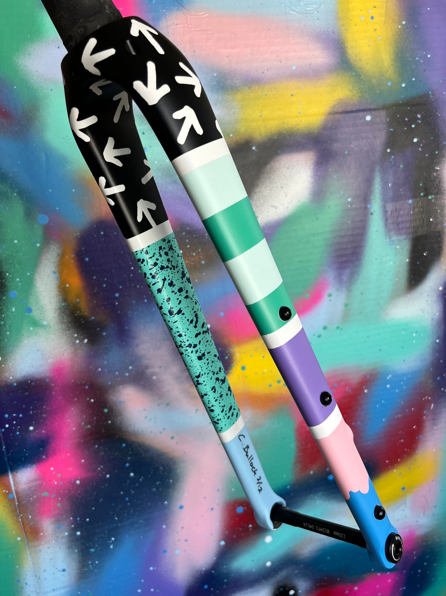 Custom Painted Carbon Gravel / Adventure Fork - Party Fork #02