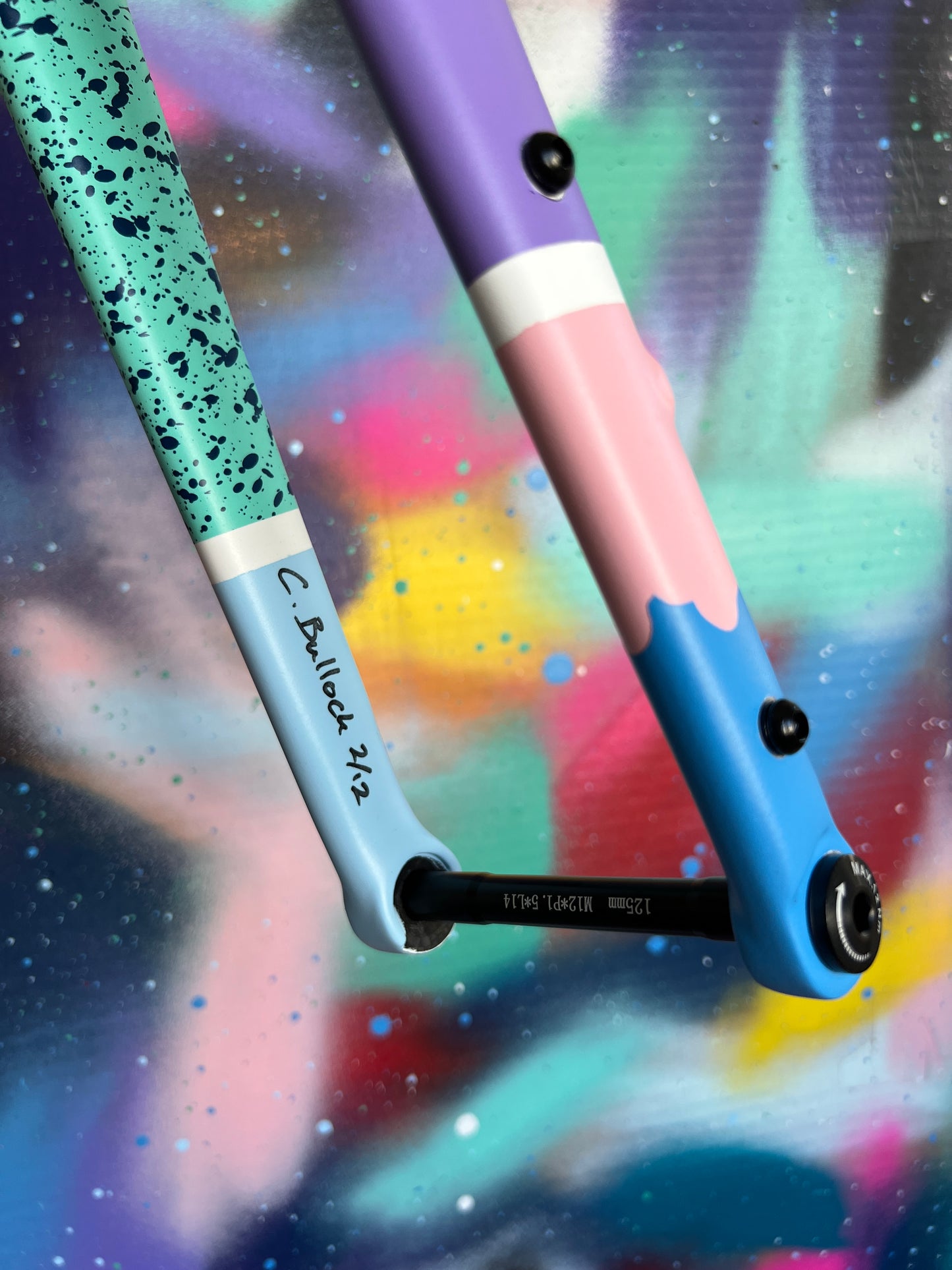 Custom Painted Carbon Gravel / Adventure Fork - Party Fork #02