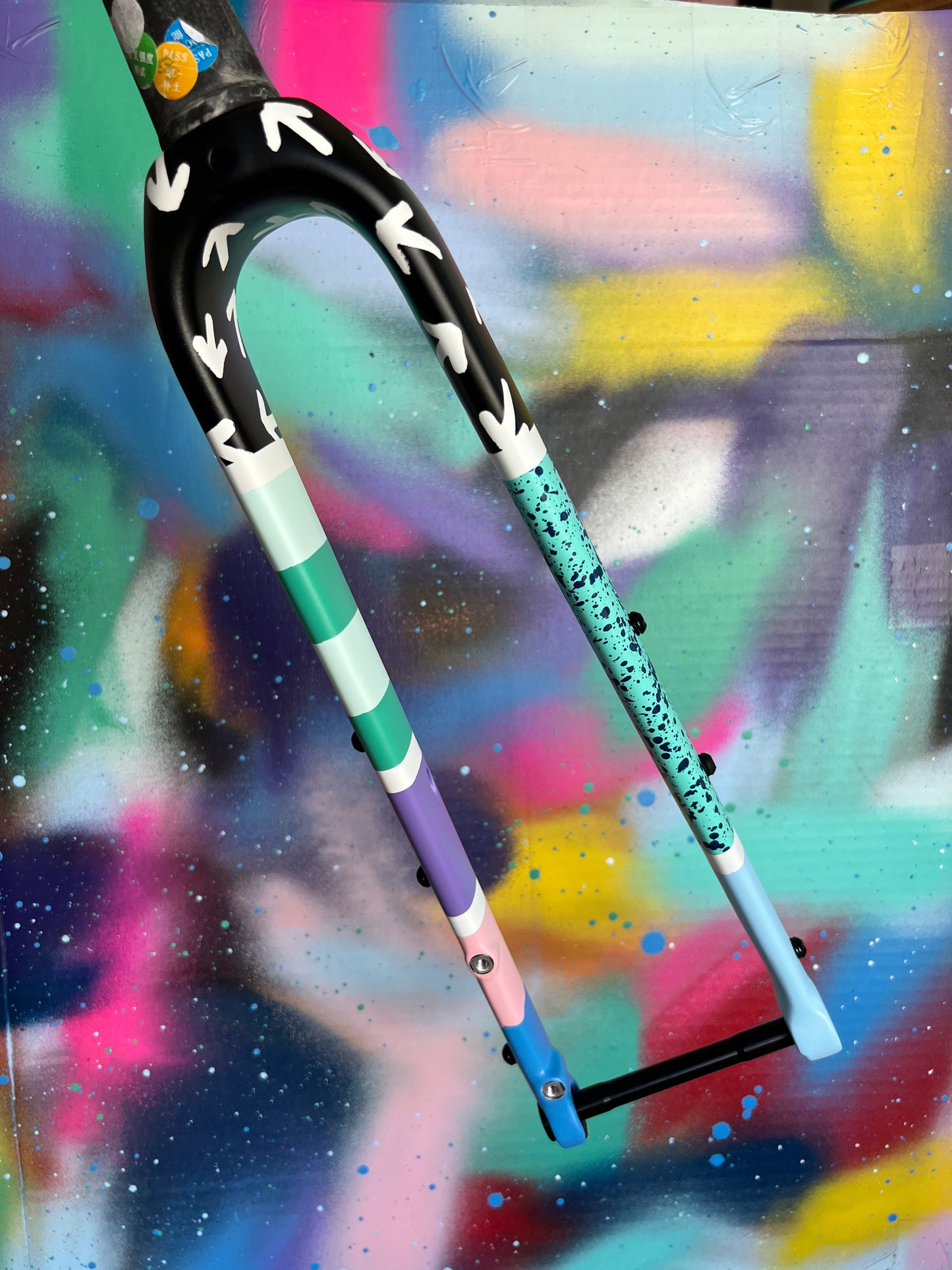 Custom Painted Carbon Gravel / Adventure Fork - Party Fork #02