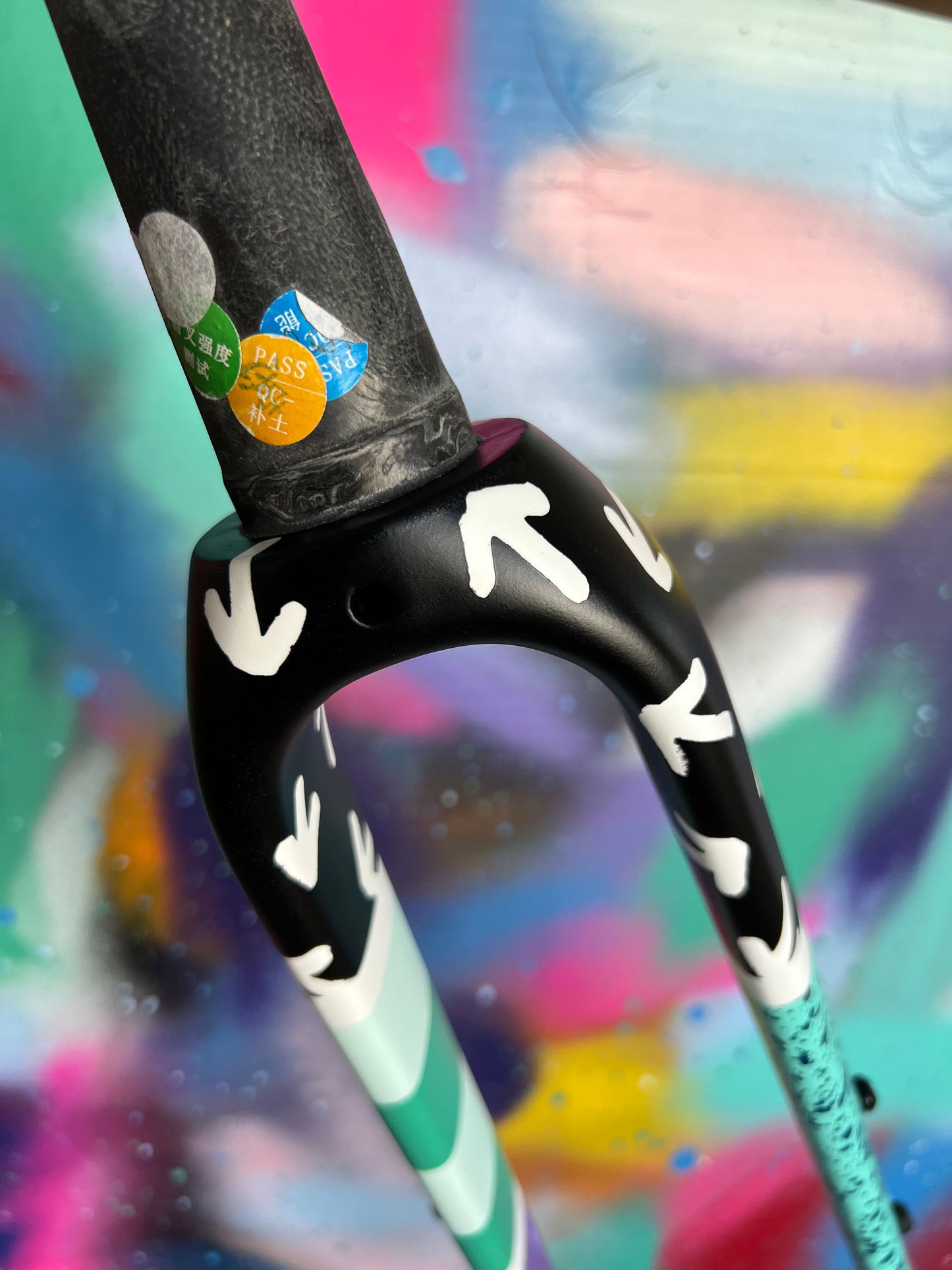 Custom Painted Carbon Gravel / Adventure Fork - Party Fork #02