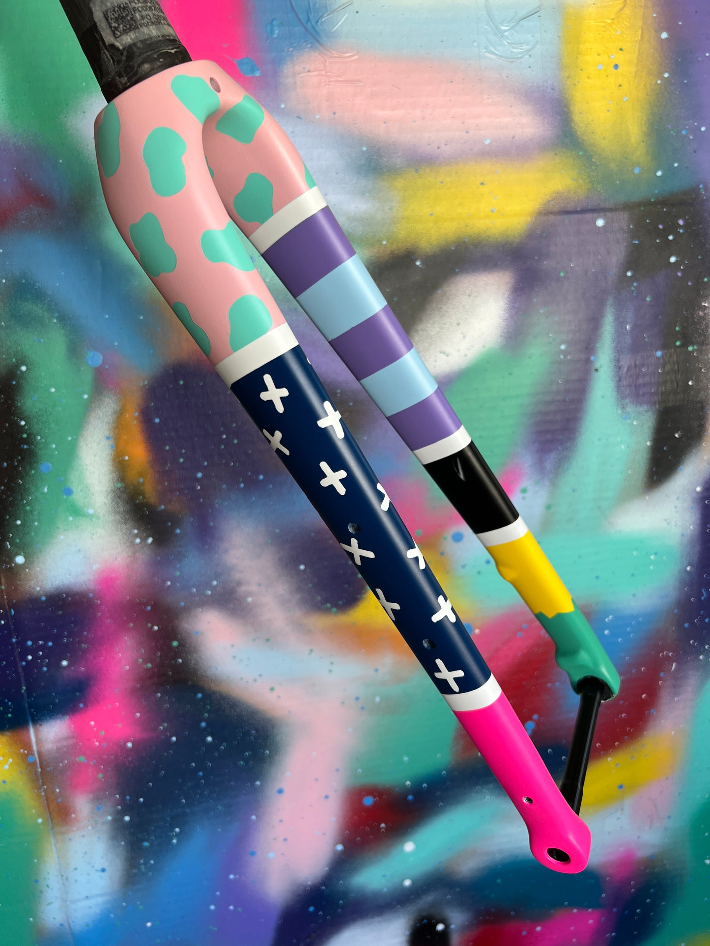 Custom Painted Carbon Gravel / Adventure Fork - Party Fork #04
