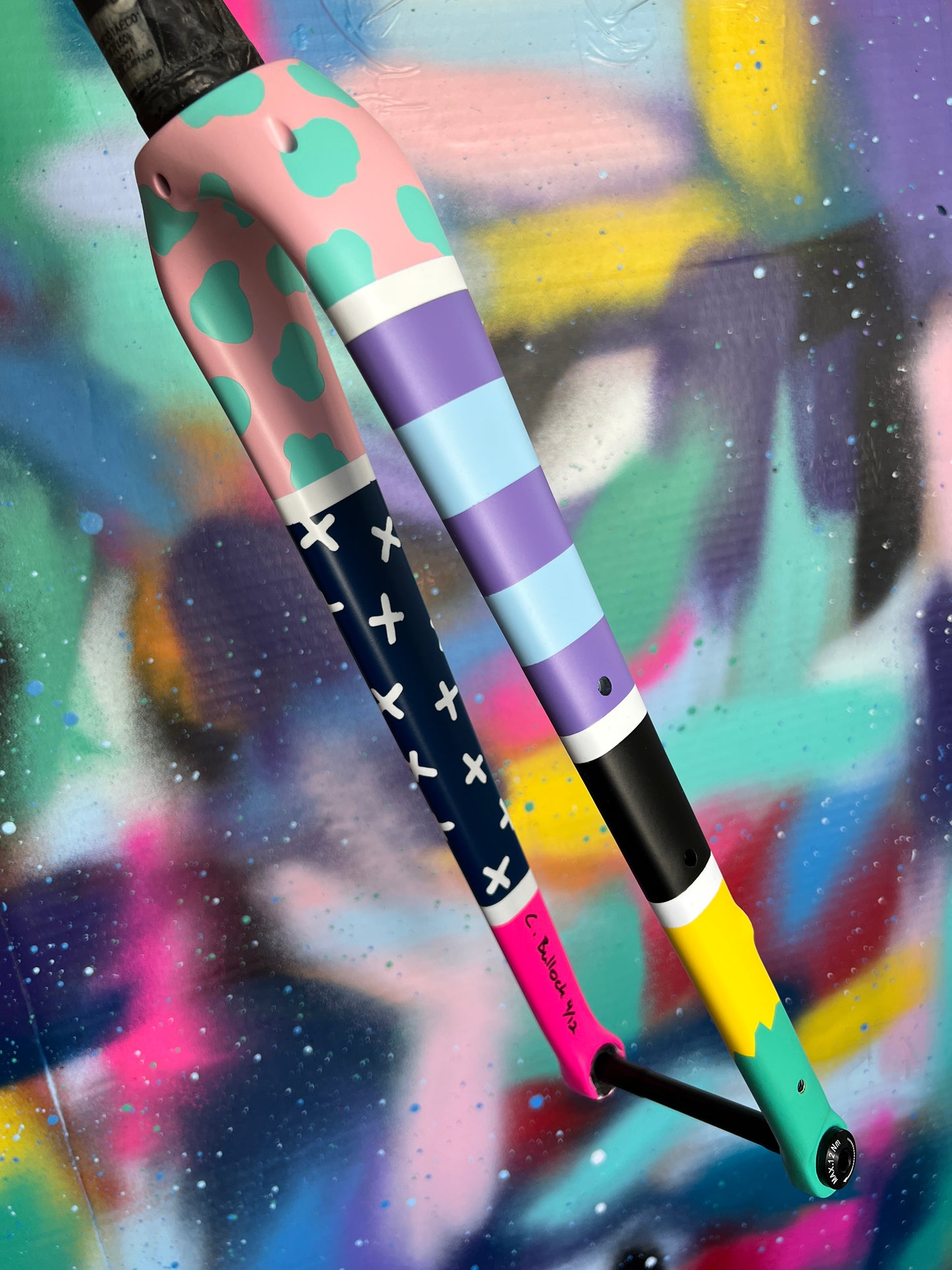 Custom Painted Carbon Gravel / Adventure Fork - Party Fork #04