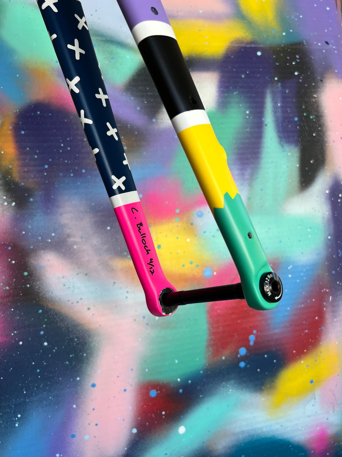 Custom Painted Carbon Gravel / Adventure Fork - Party Fork #04