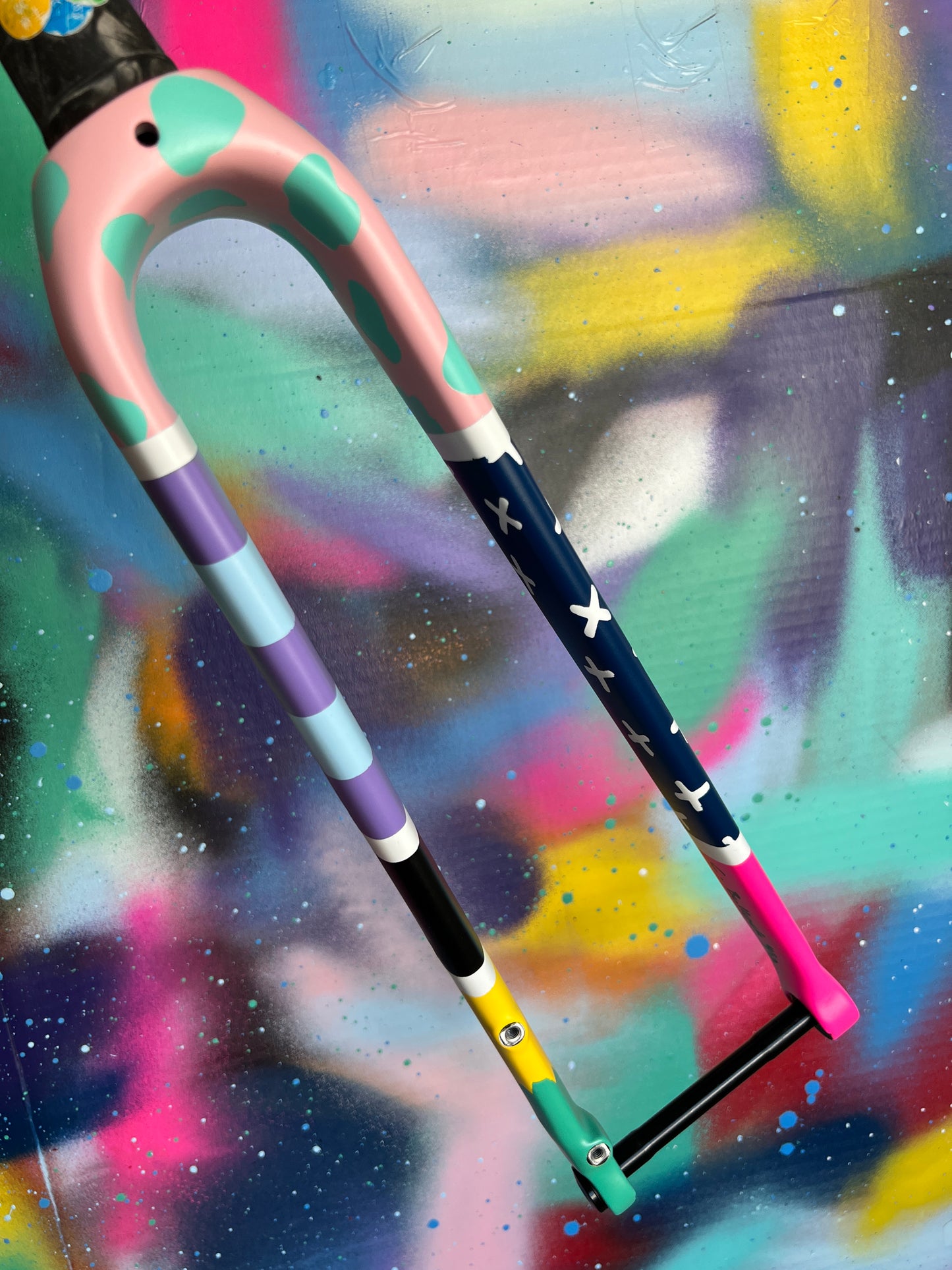 Custom Painted Carbon Gravel / Adventure Fork - Party Fork #04