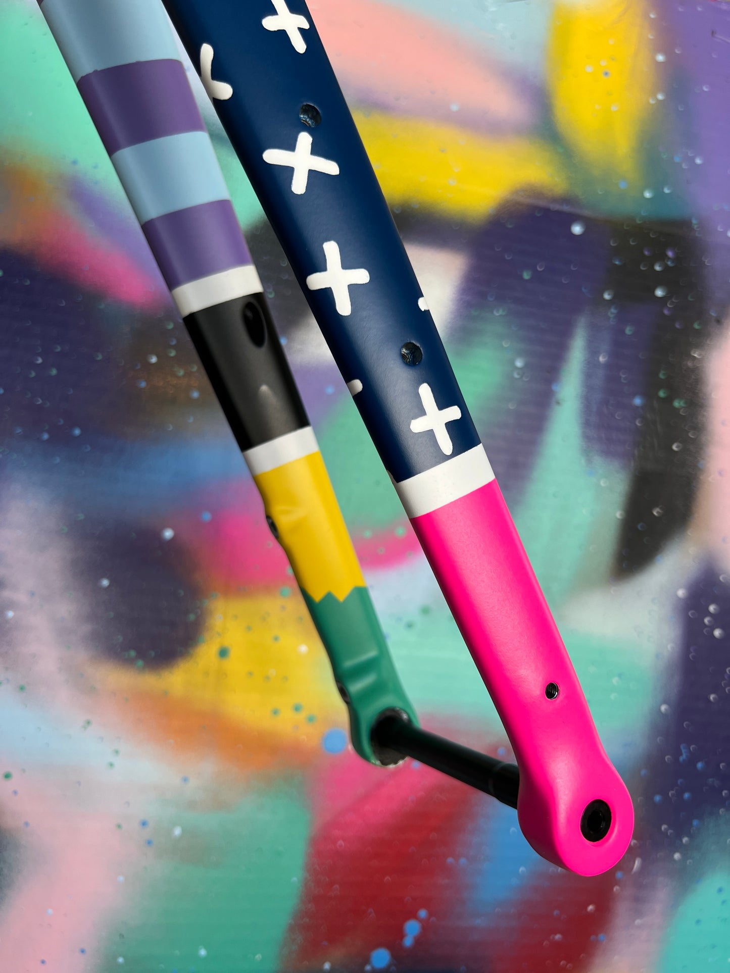 Custom Painted Carbon Gravel / Adventure Fork - Party Fork #04