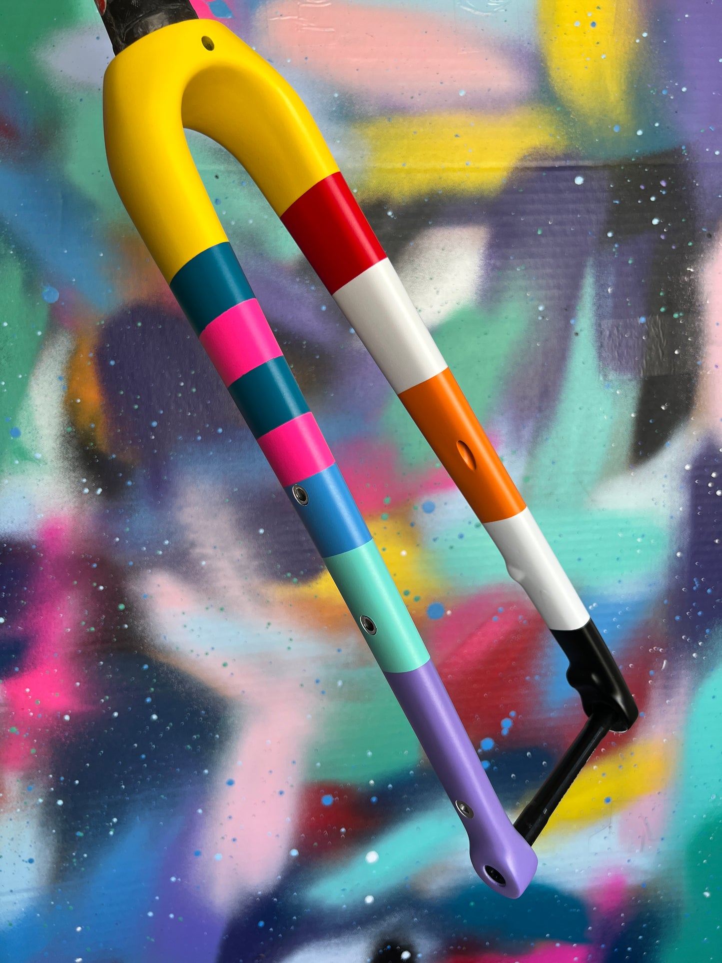 Custom Painted Carbon Gravel / Adventure Fork - Party Fork #08