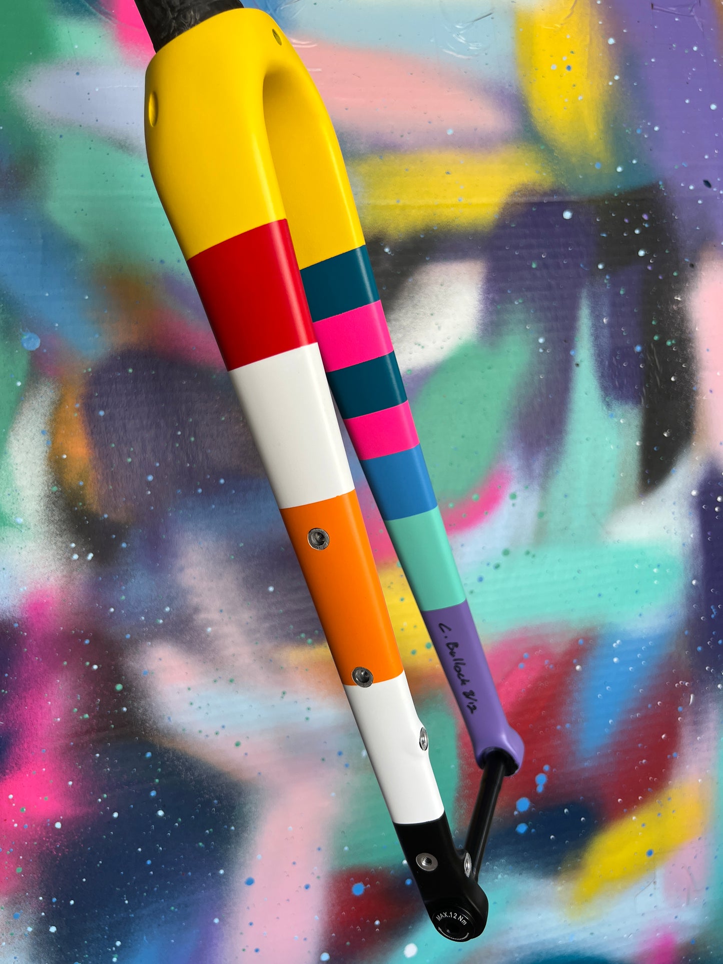 Custom Painted Carbon Gravel / Adventure Fork - Party Fork #08