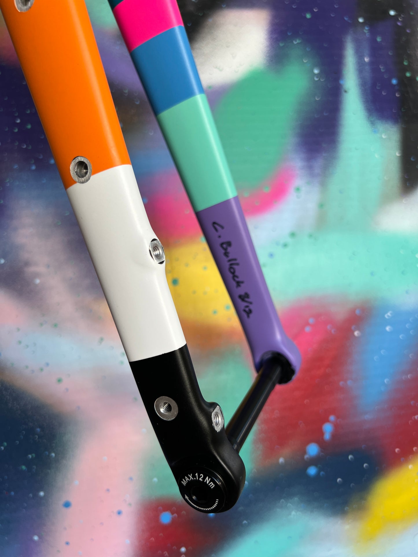 Custom Painted Carbon Gravel / Adventure Fork - Party Fork #08