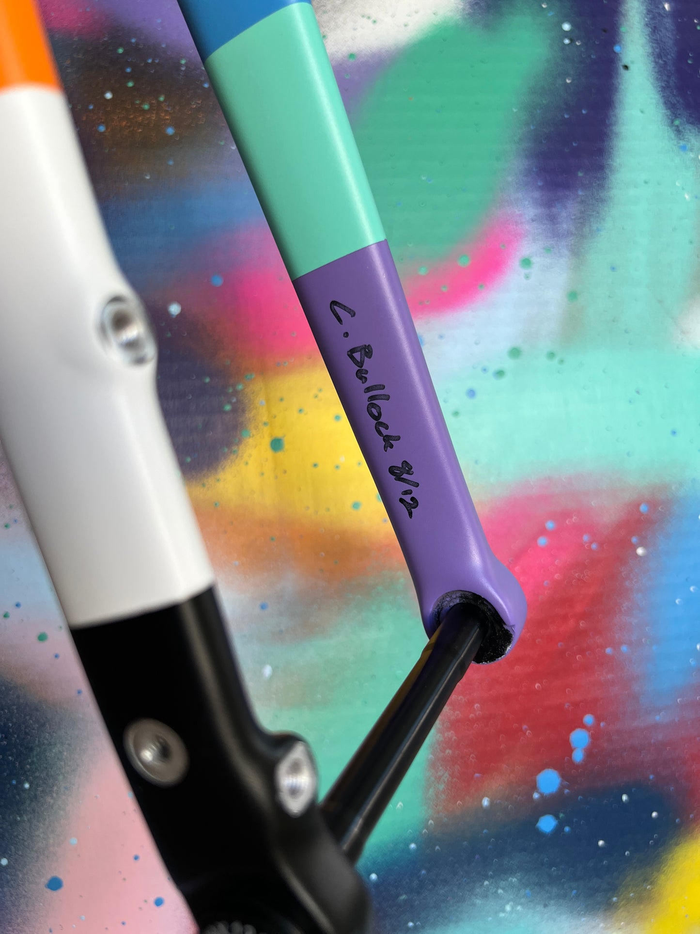 Custom Painted Carbon Gravel / Adventure Fork - Party Fork #08