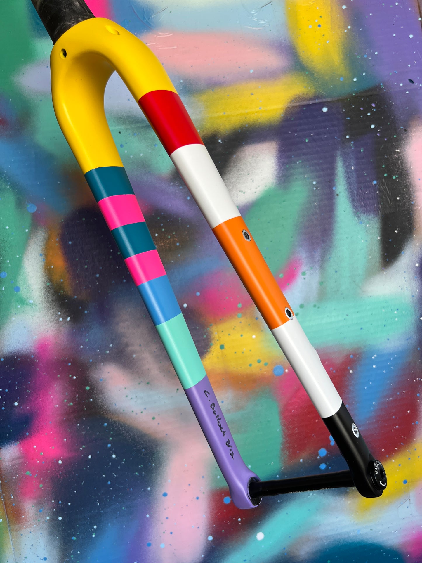 Custom Painted Carbon Gravel / Adventure Fork - Party Fork #08