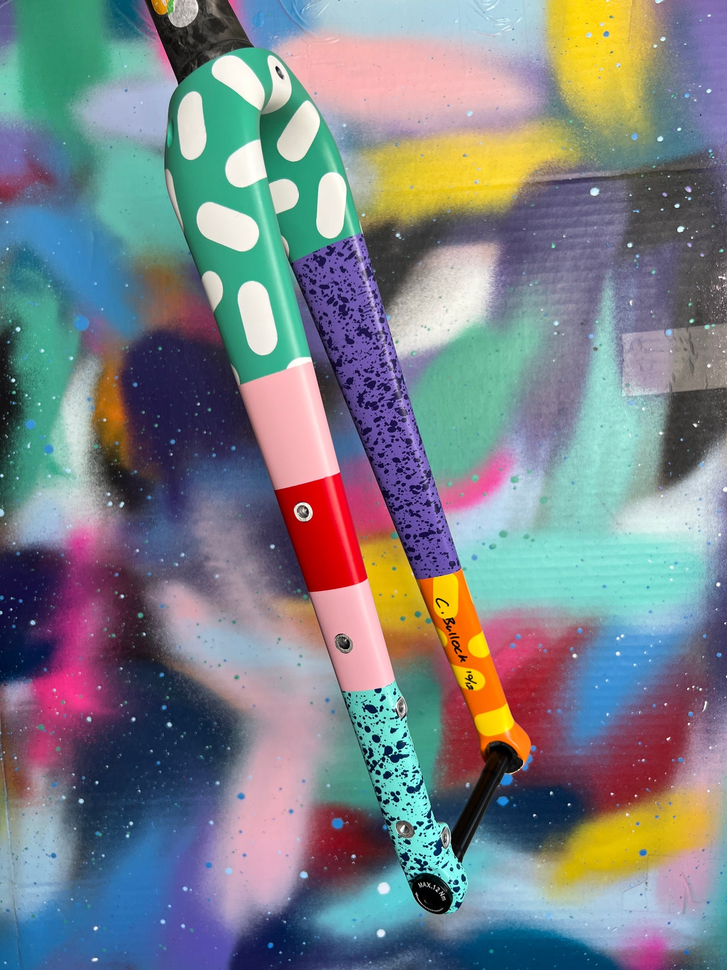 Custom Painted Carbon Gravel / Adventure Fork - Party Fork #10