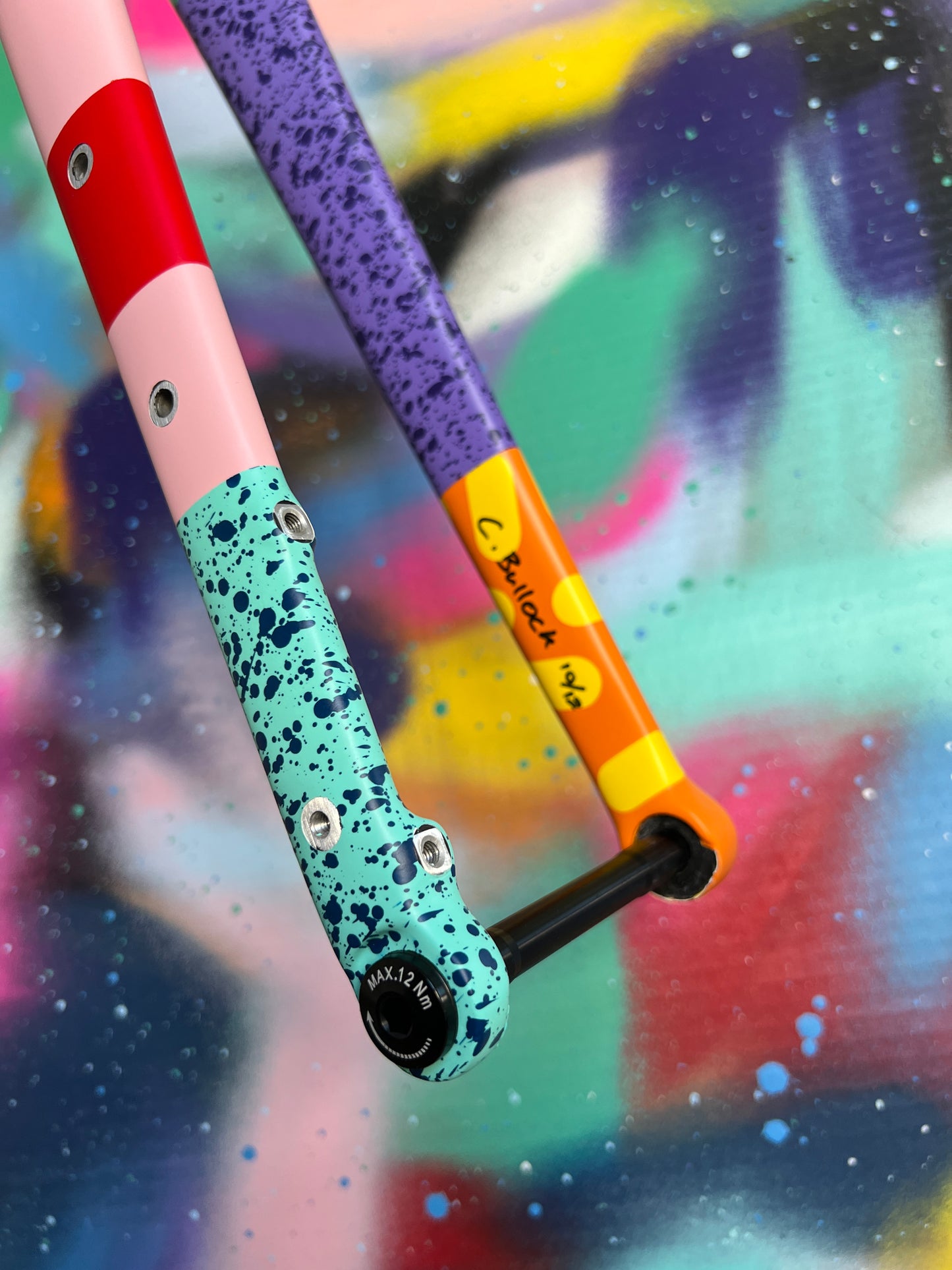 Custom Painted Carbon Gravel / Adventure Fork - Party Fork #10