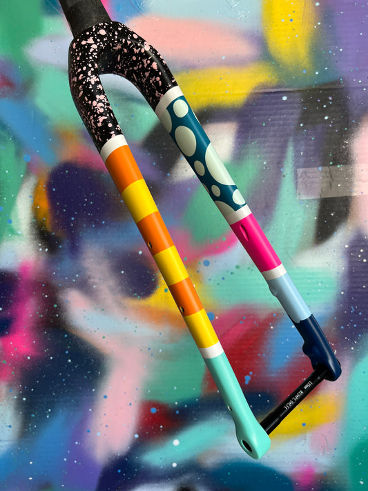 Custom Painted Carbon Gravel / Adventure Fork - Party Fork #01