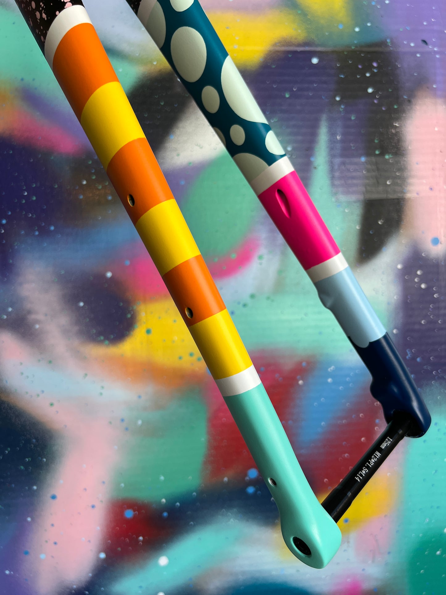 Custom Painted Carbon Gravel / Adventure Fork - Party Fork #01