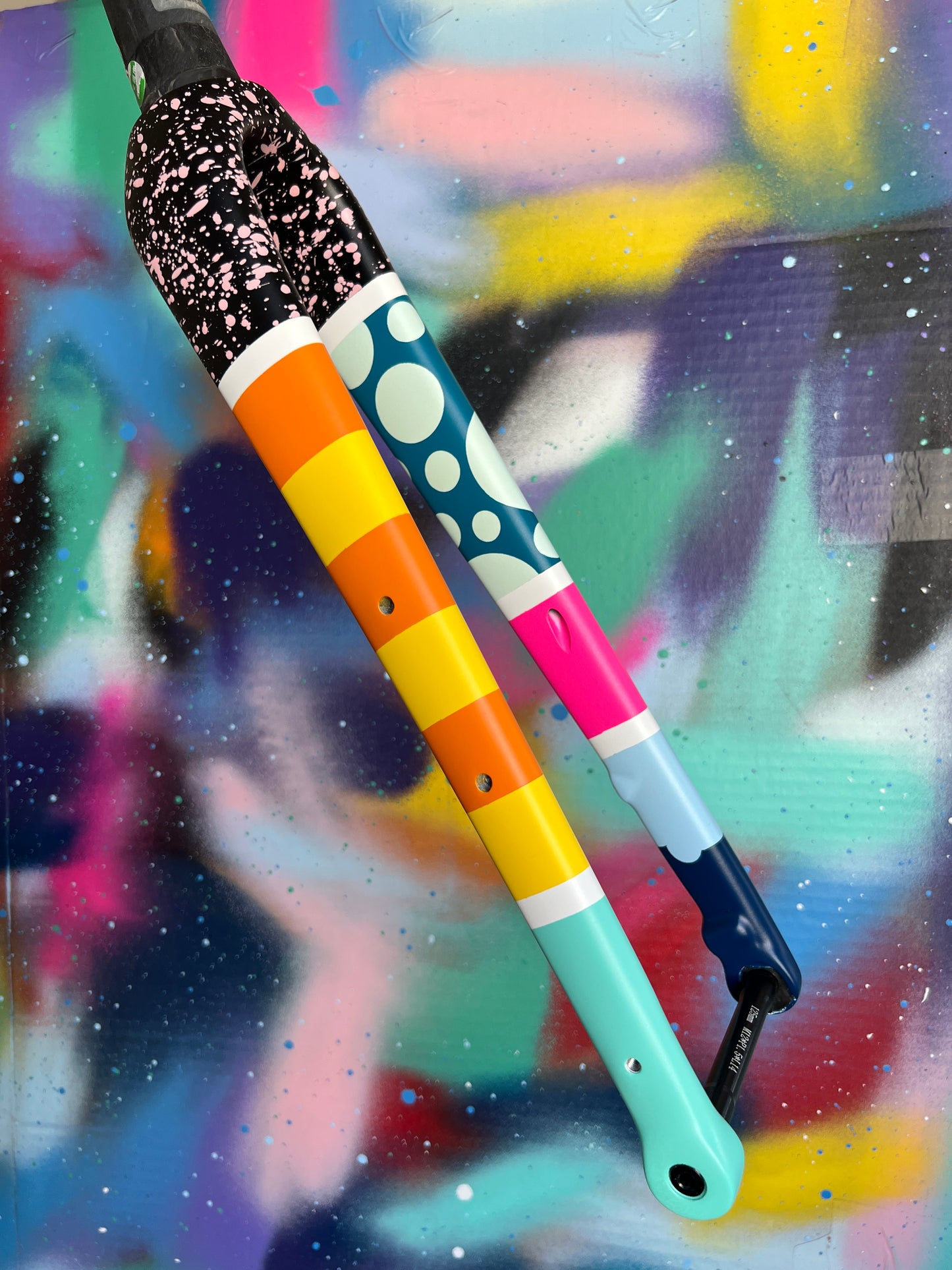 Custom Painted Carbon Gravel / Adventure Fork - Party Fork #01