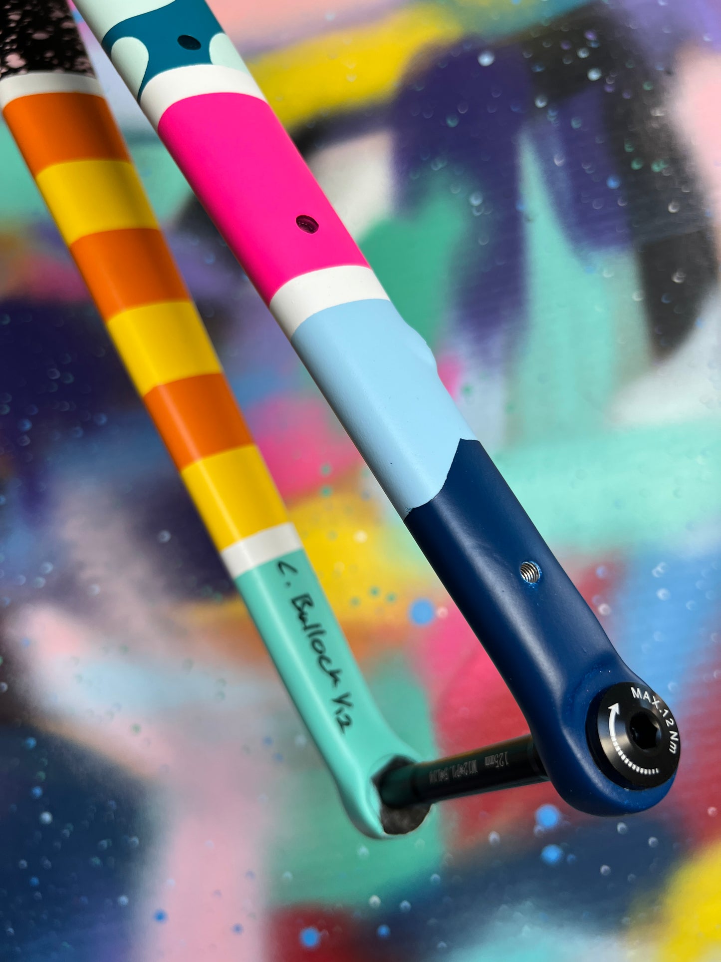 Custom Painted Carbon Gravel / Adventure Fork - Party Fork #01