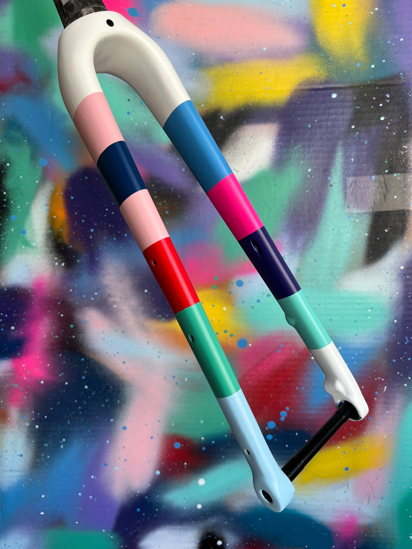 Custom Painted Carbon Gravel / Adventure Fork - Party Fork #06