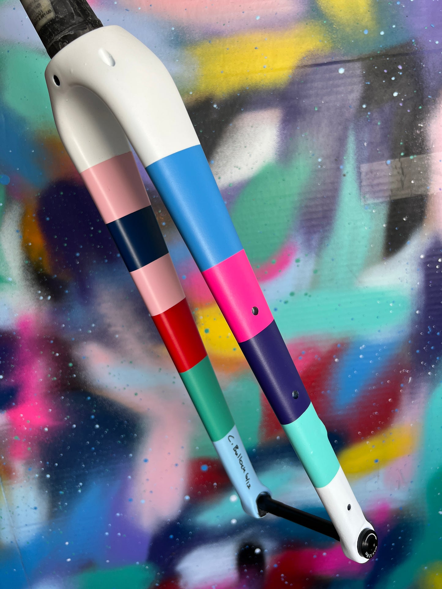 Custom Painted Carbon Gravel / Adventure Fork - Party Fork #06