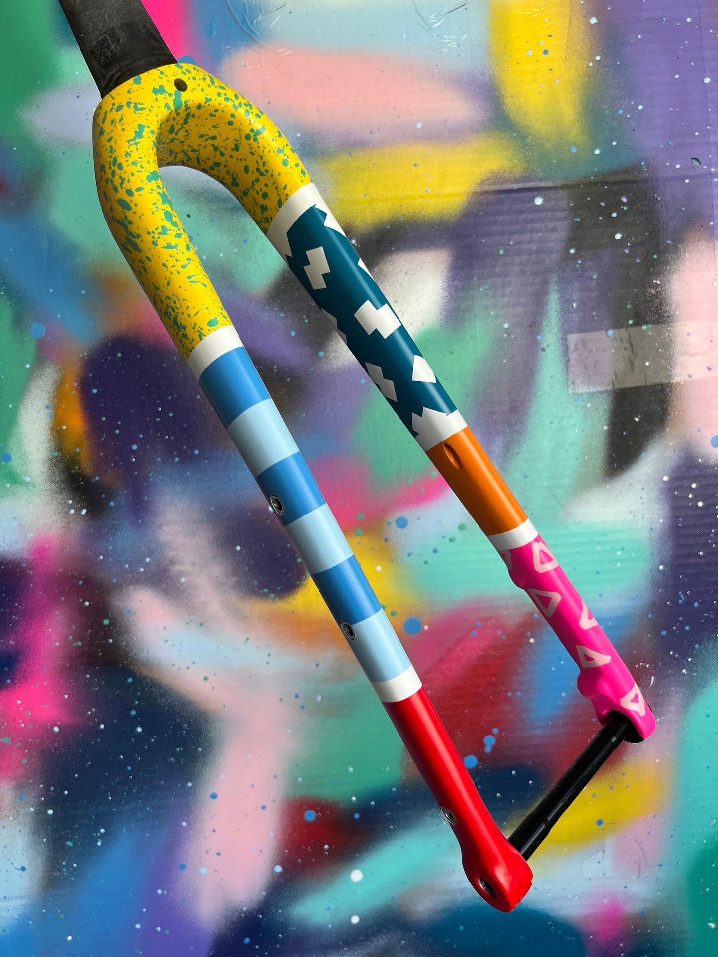 Custom Painted Carbon Gravel / Adventure Fork - Party Fork #03