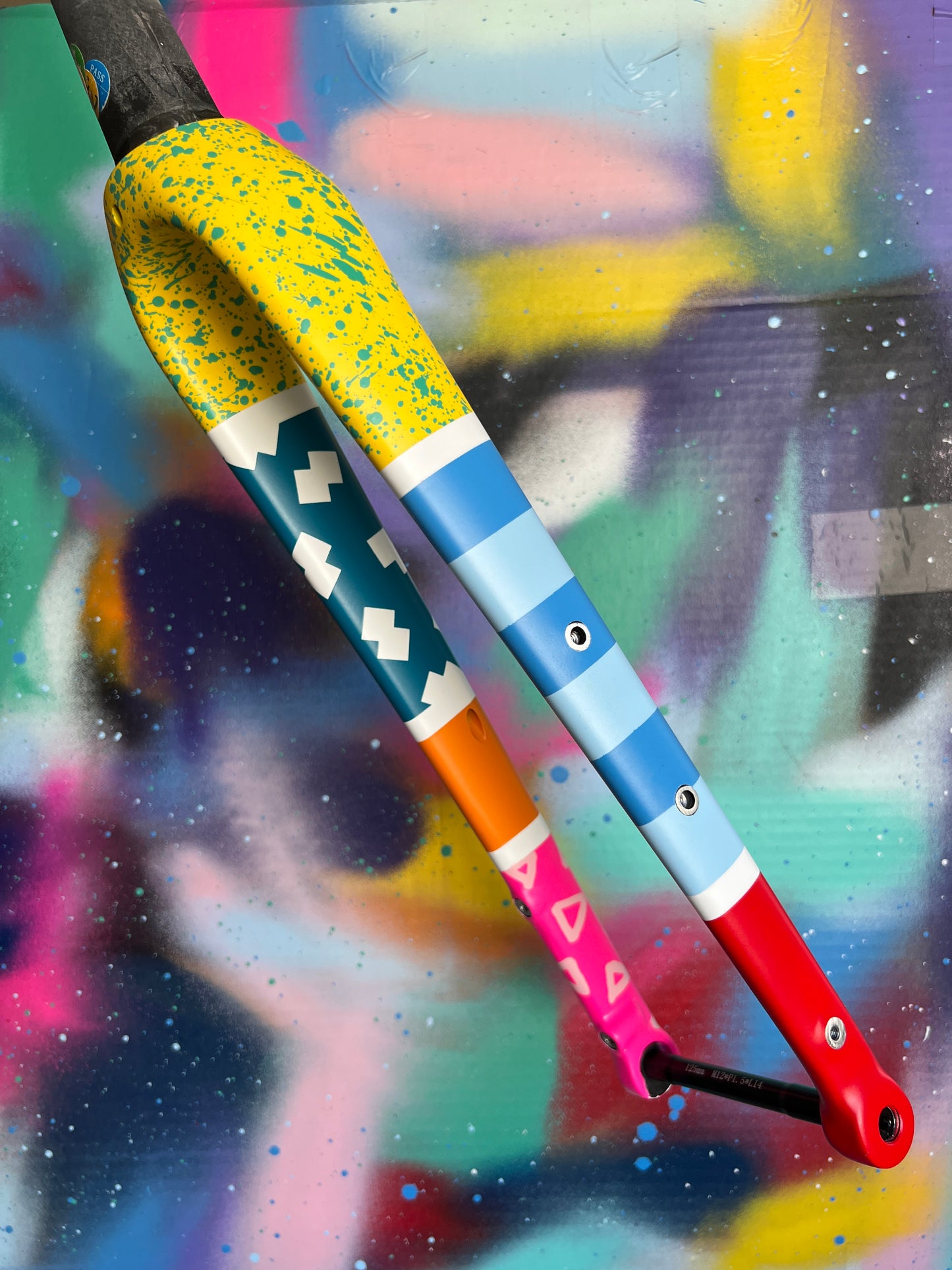 Custom Painted Carbon Gravel / Adventure Fork - Party Fork #03