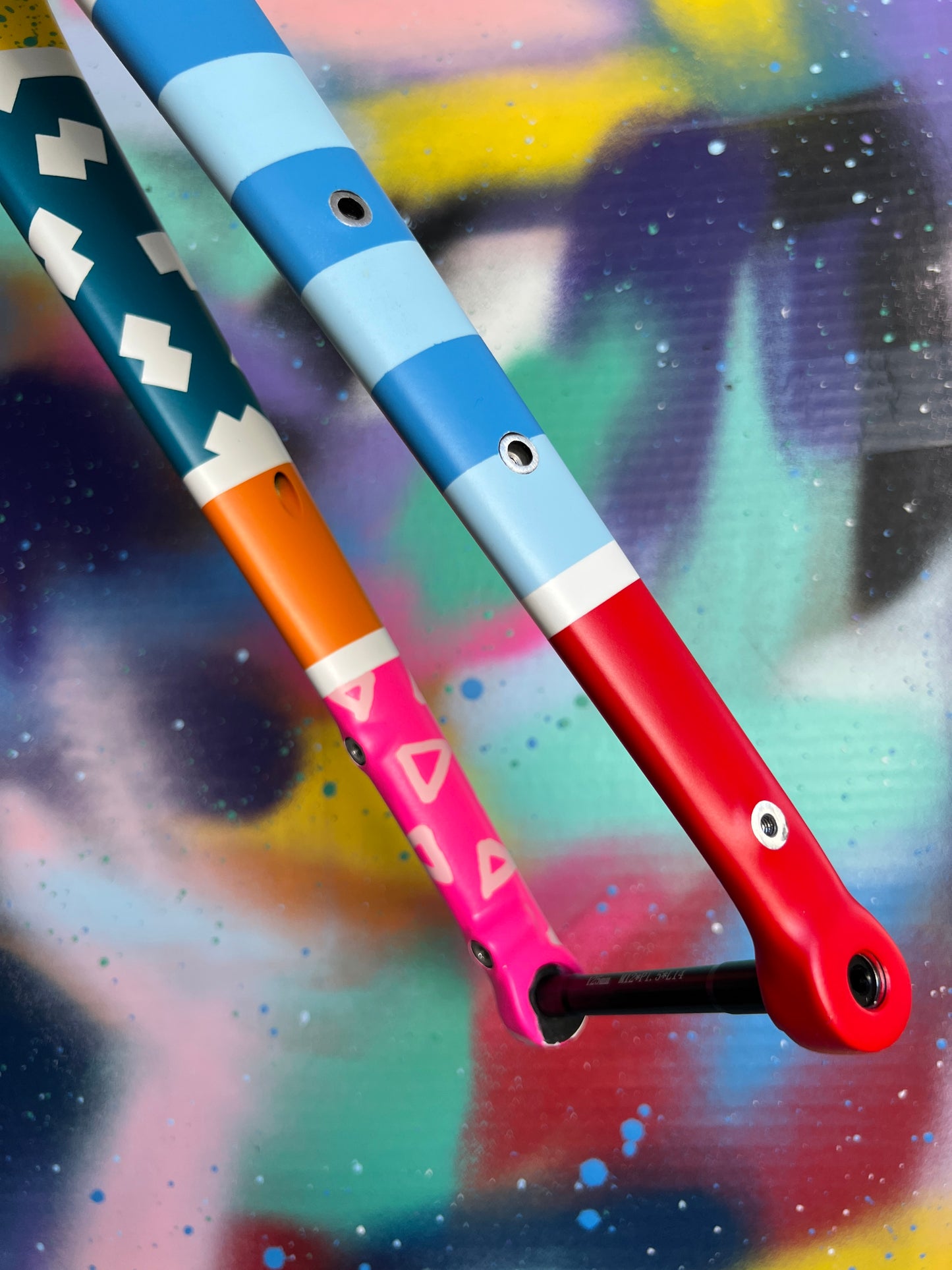 Custom Painted Carbon Gravel / Adventure Fork - Party Fork #03