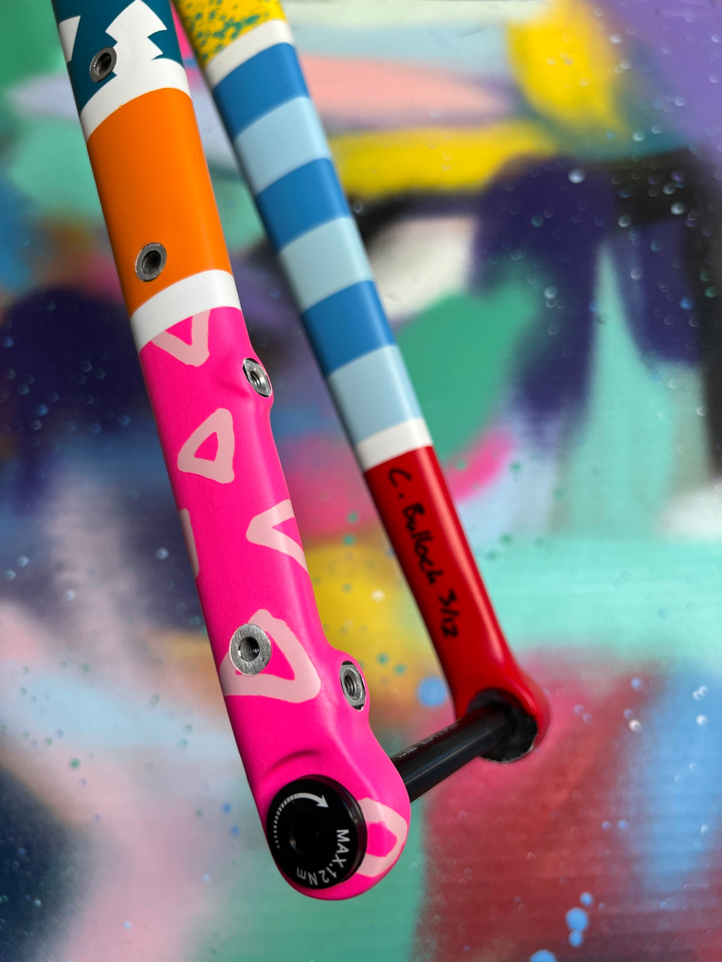 Custom Painted Carbon Gravel / Adventure Fork - Party Fork #03