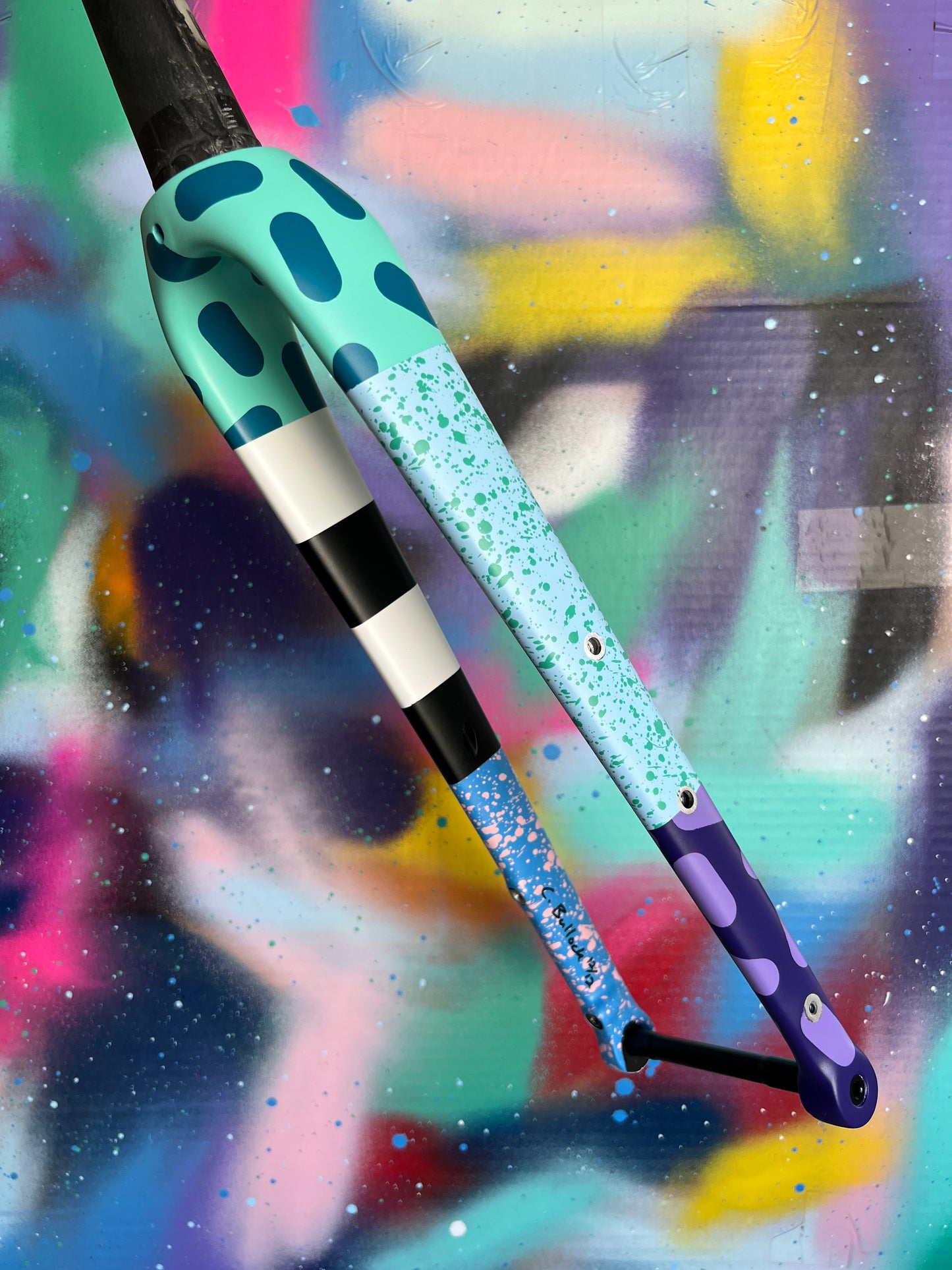 Custom Painted Carbon Gravel / Adventure Fork - Party Fork #12