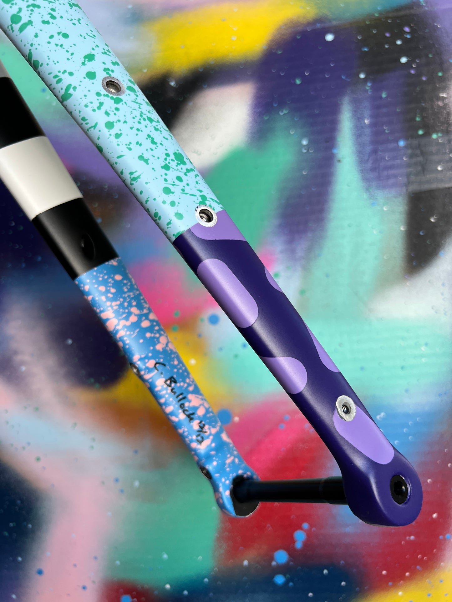 Custom Painted Carbon Gravel / Adventure Fork - Party Fork #12