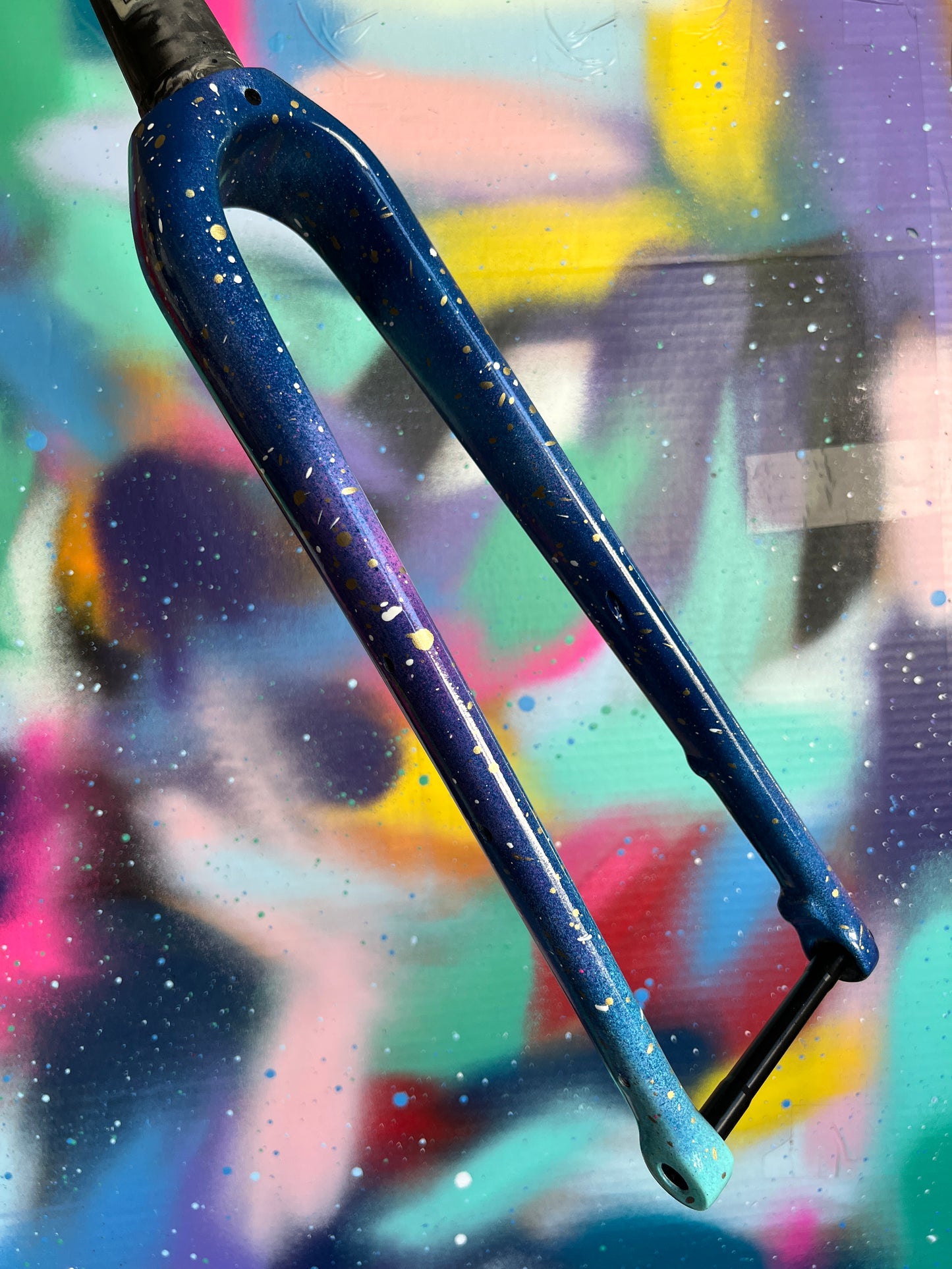 Custom Painted Carbon Gravel / Adventure Fork - Nebula Theme Party Fork