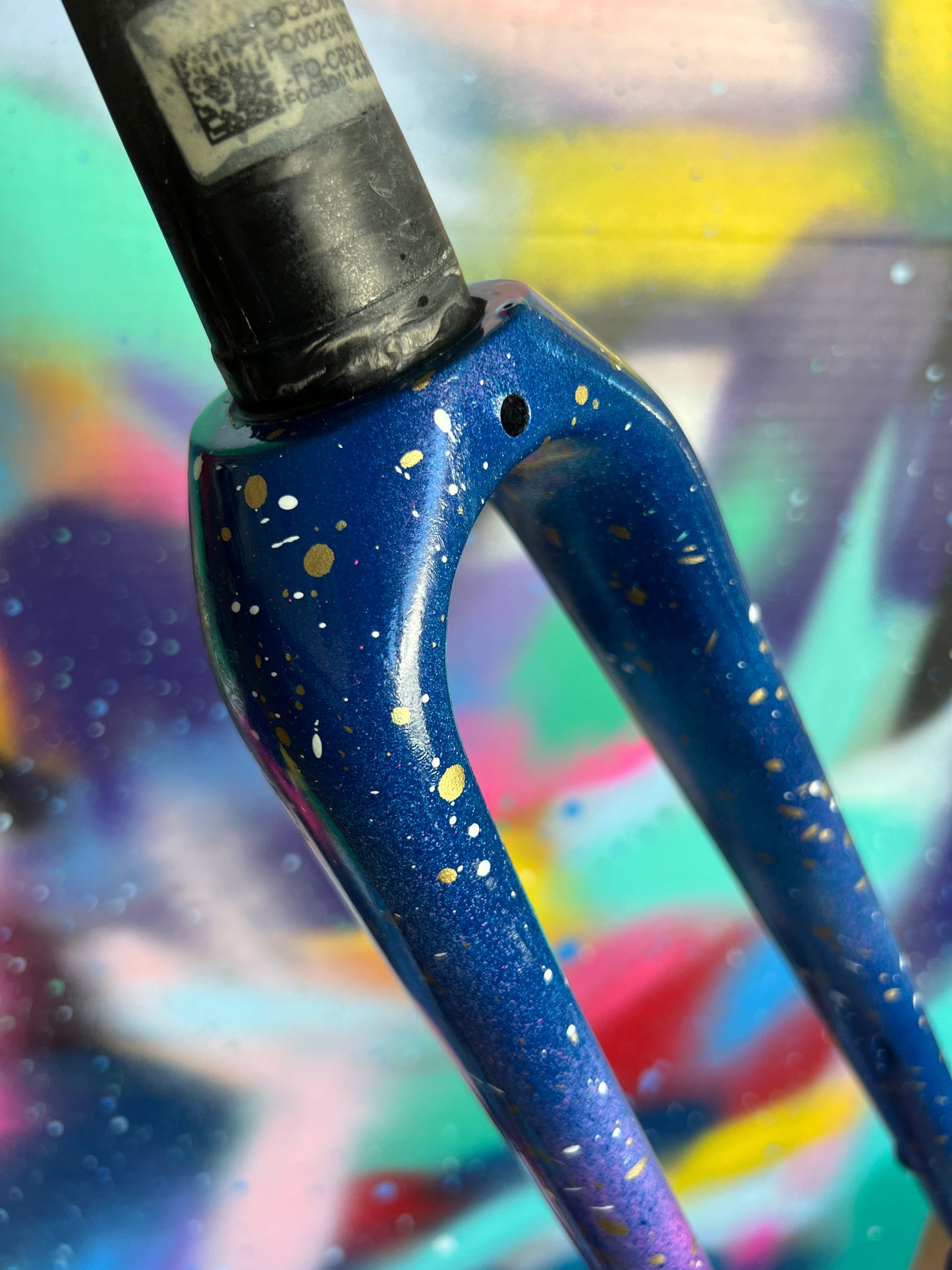 Custom Painted Carbon Gravel / Adventure Fork - Nebula Theme Party Fork