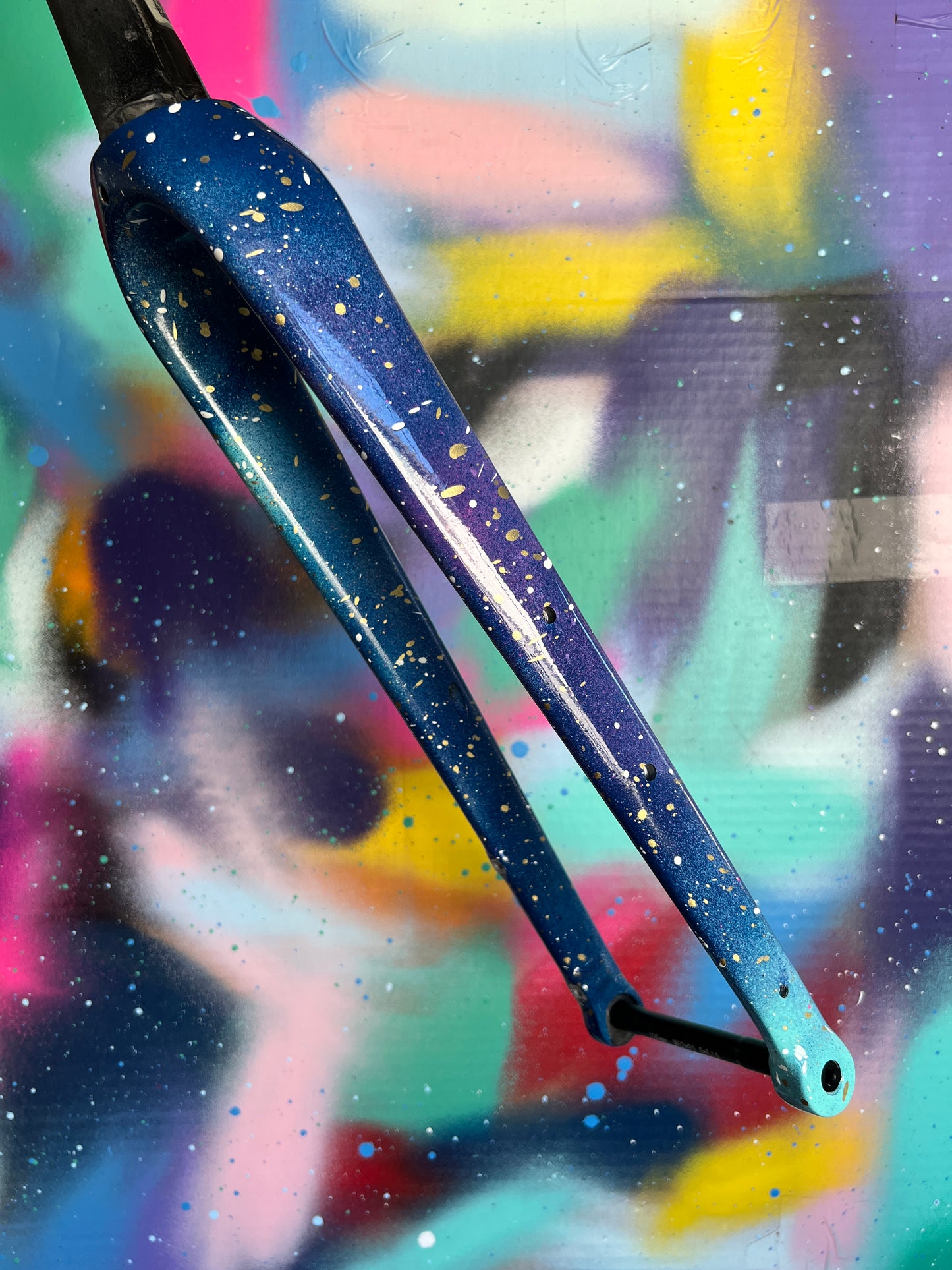 Custom Painted Carbon Gravel / Adventure Fork - Nebula Theme Party Fork