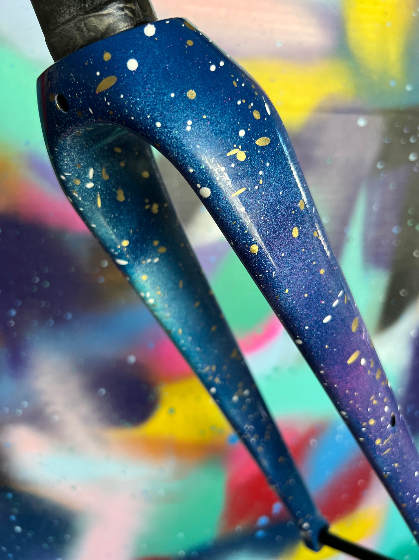 Custom Painted Carbon Gravel / Adventure Fork - Nebula Theme Party Fork