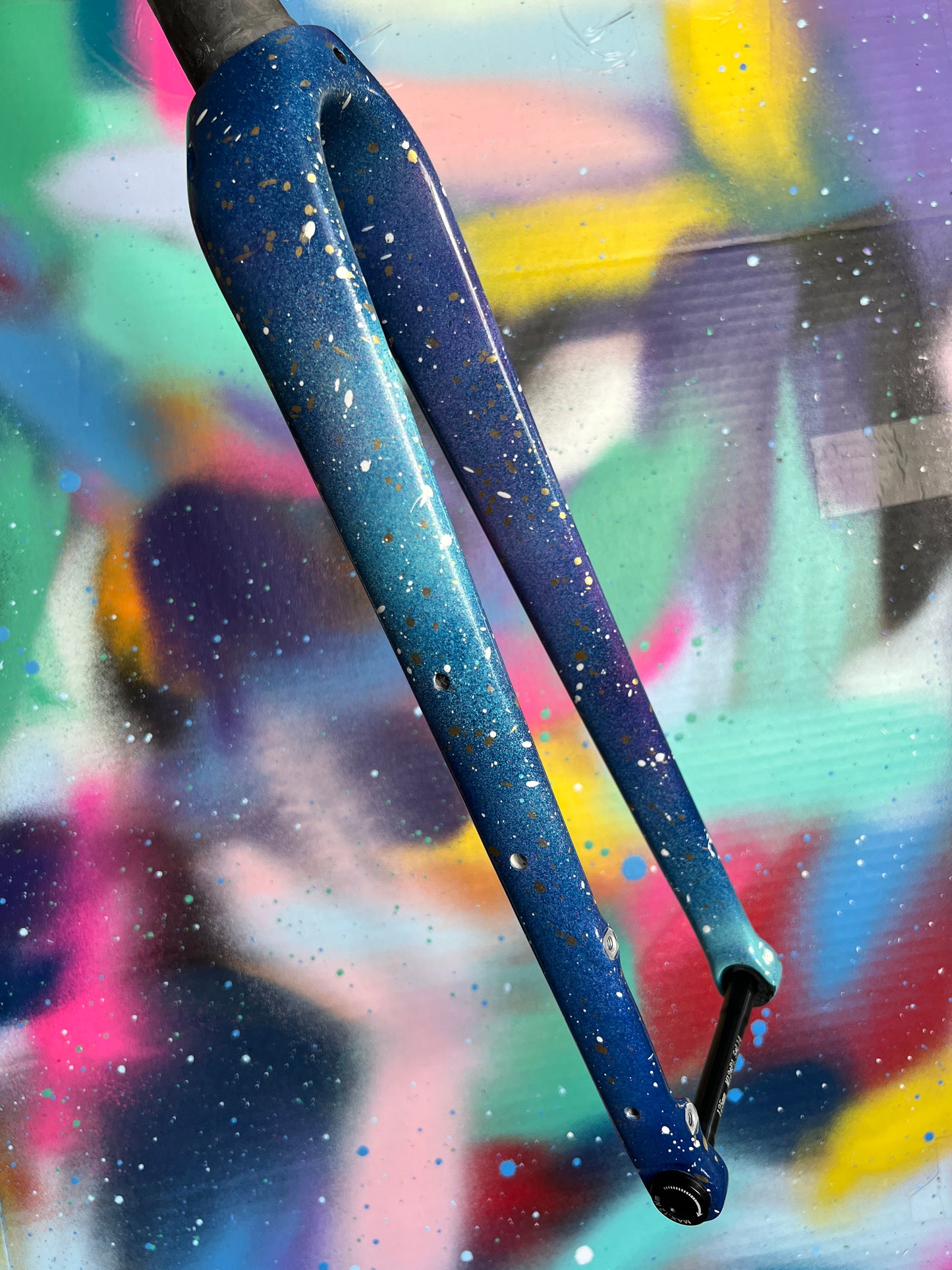 Custom Painted Carbon Gravel / Adventure Fork - Nebula Theme Party Fork