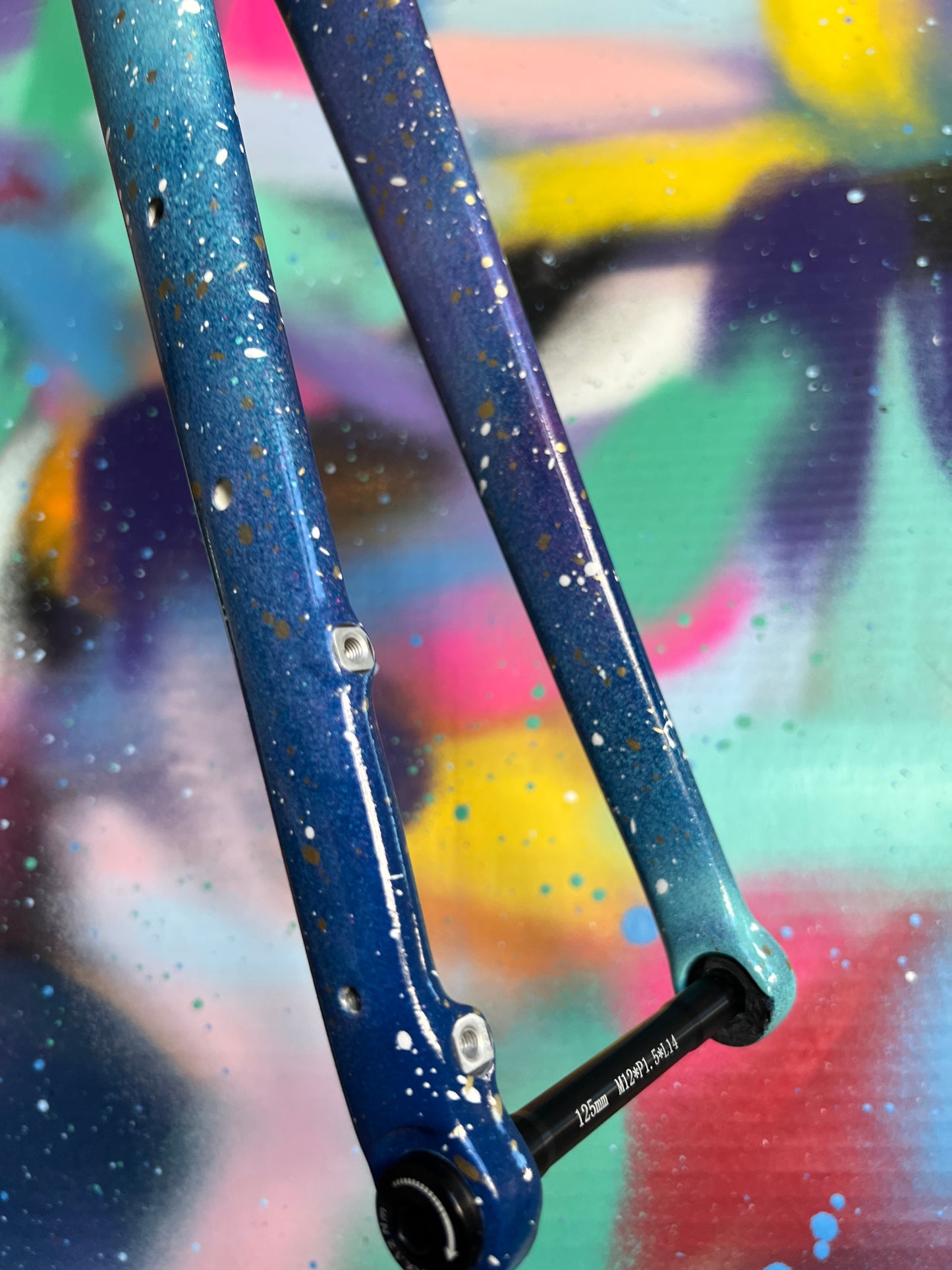 Custom Painted Carbon Gravel / Adventure Fork - Nebula Theme Party Fork
