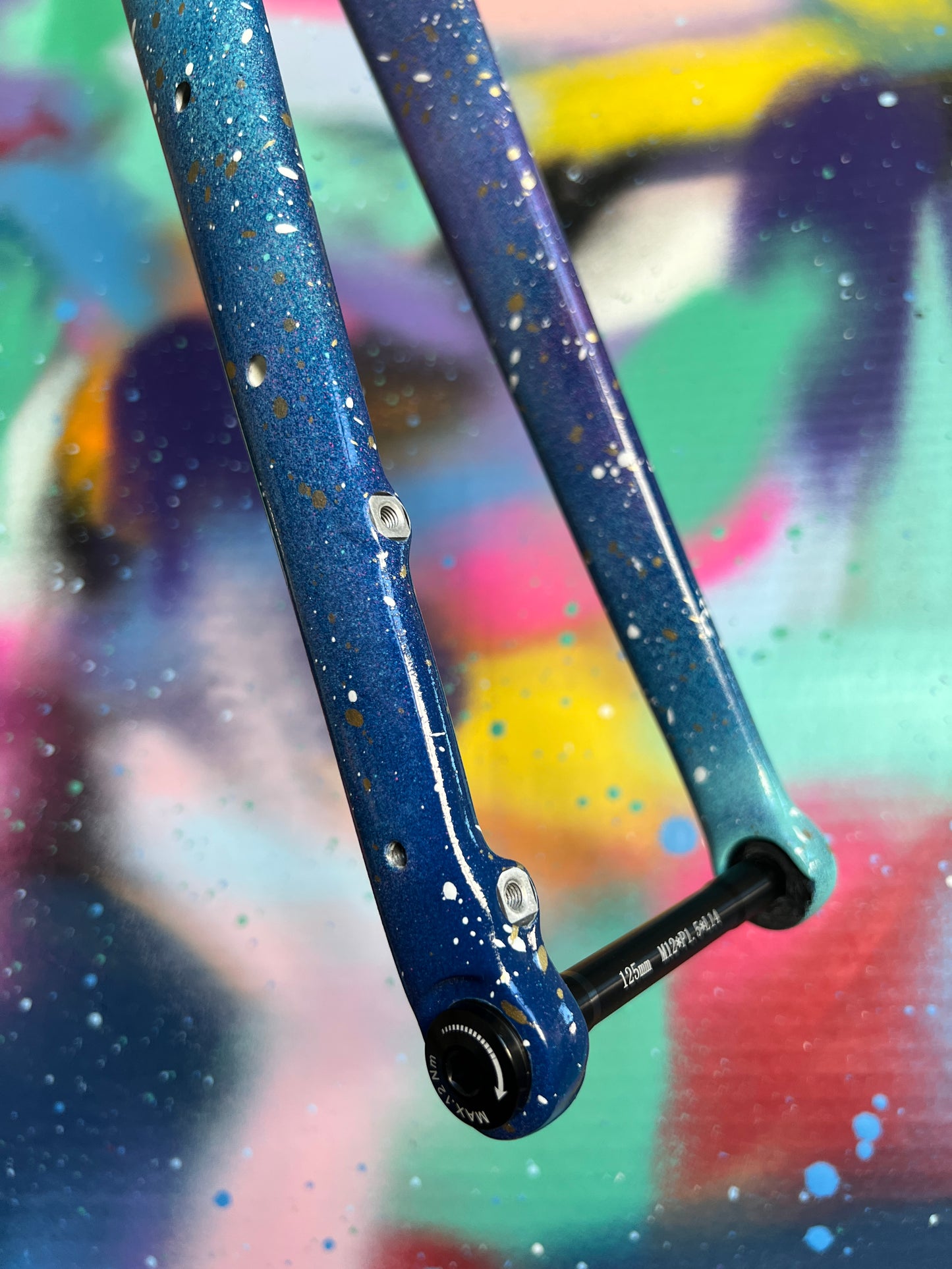 Custom Painted Carbon Gravel / Adventure Fork - Nebula Theme Party Fork