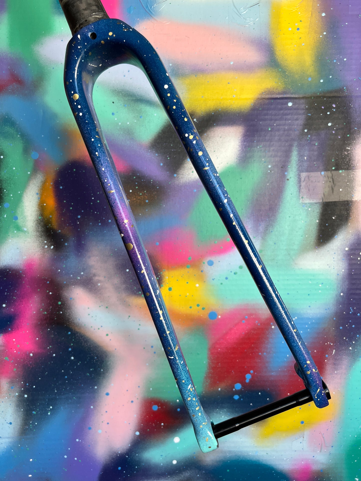 Custom Painted Carbon Gravel / Adventure Fork - Nebula Theme Party Fork