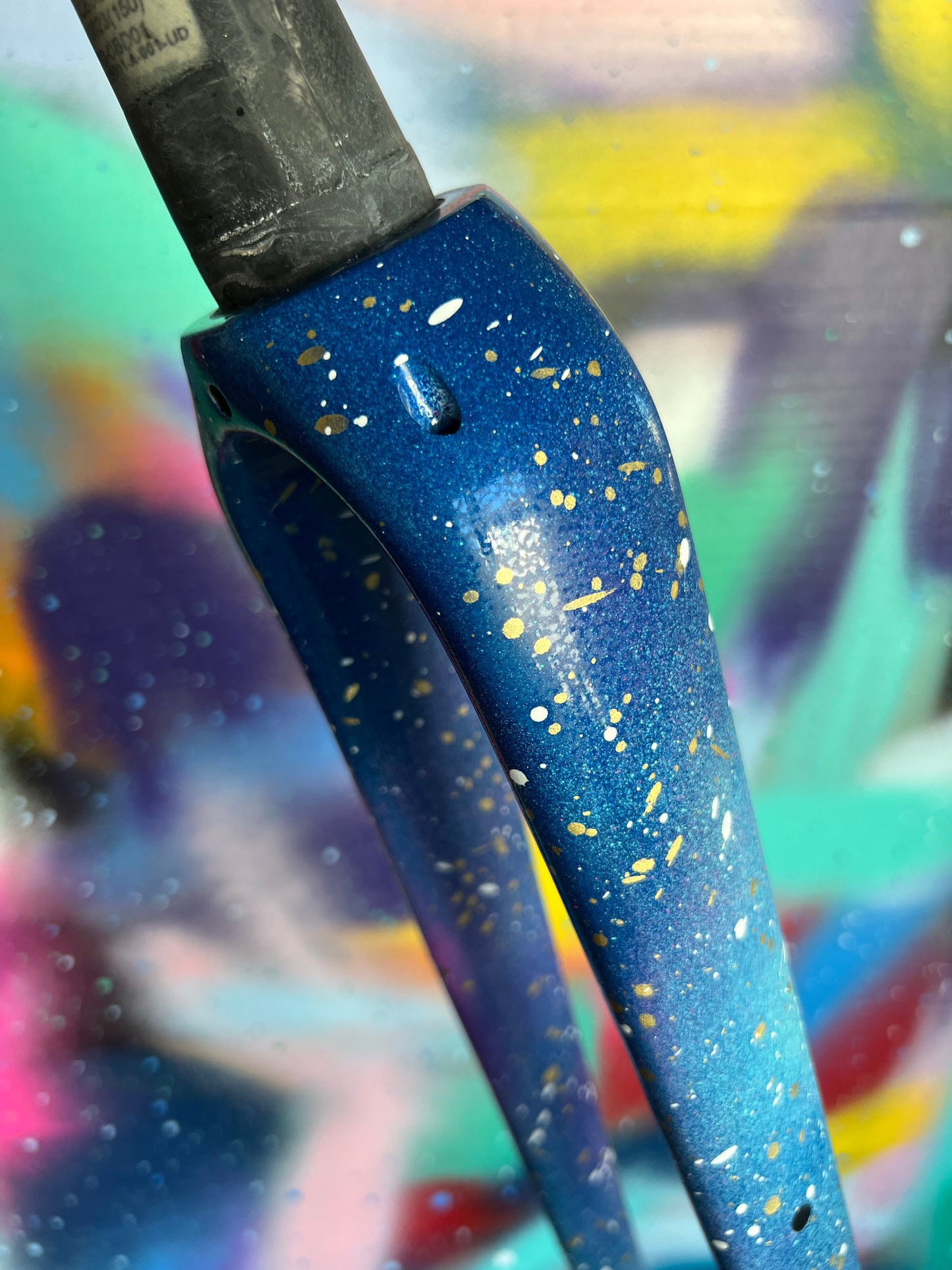 Custom Painted Carbon Gravel / Adventure Fork - Nebula Theme Party Fork