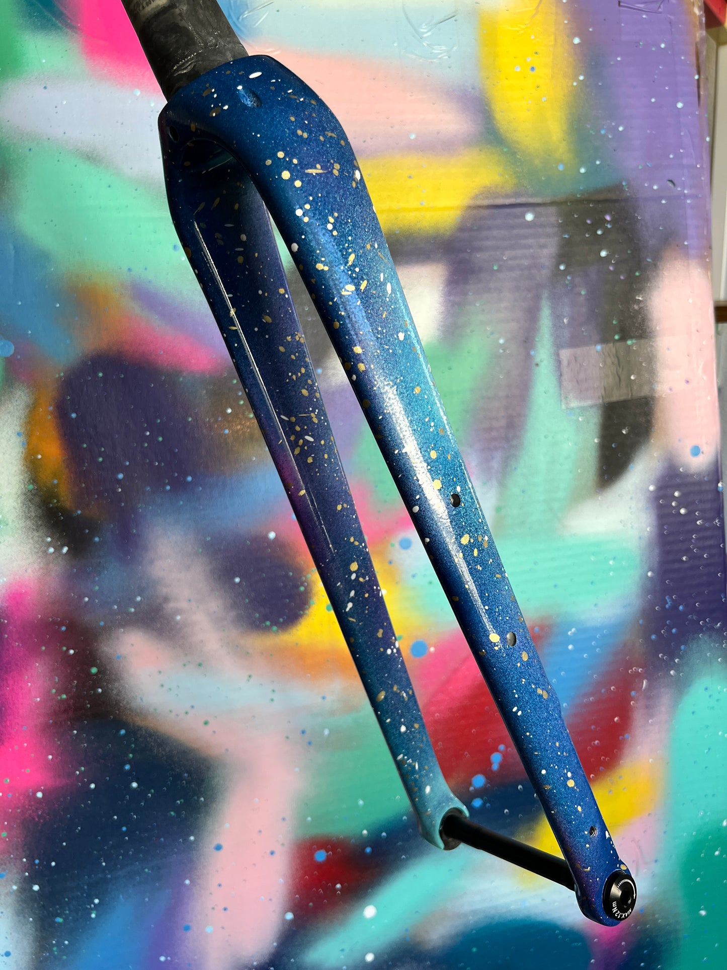 Custom Painted Carbon Gravel / Adventure Fork - Nebula Theme Party Fork