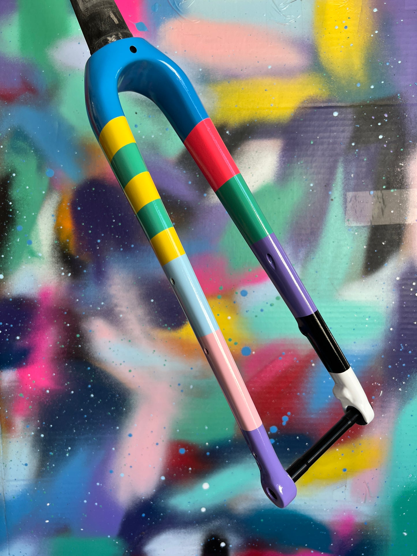 Custom Painted Carbon Gravel / Adventure Fork - Gloss Rainbow