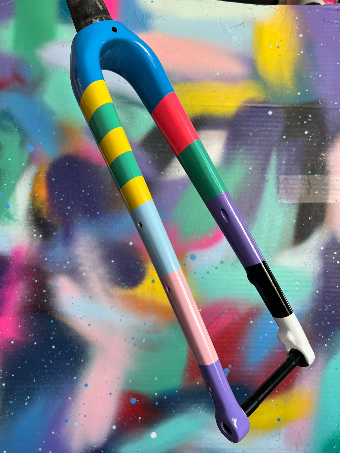 Custom Painted Carbon Gravel / Adventure Fork - Gloss Rainbow