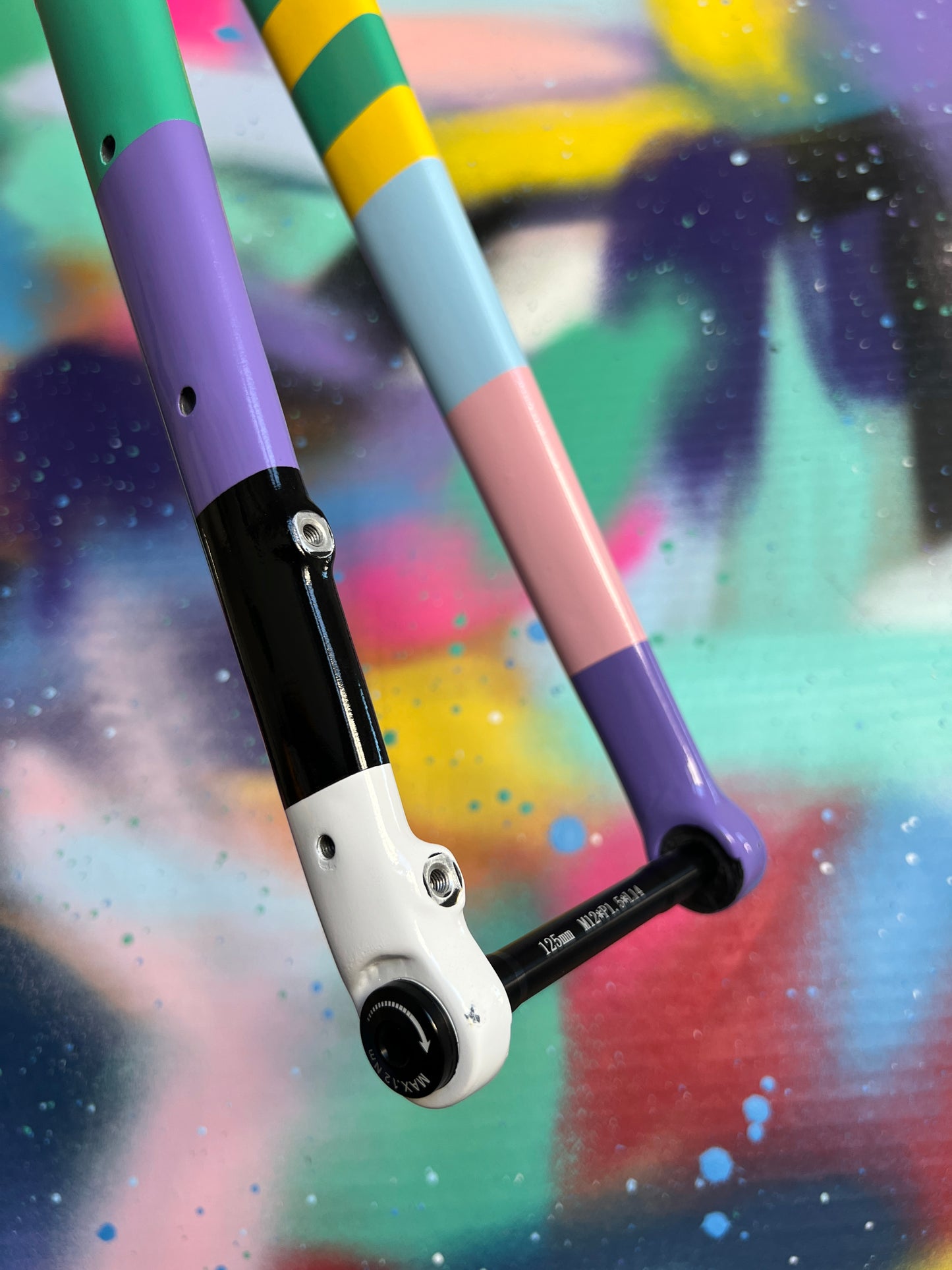 Custom Painted Carbon Gravel / Adventure Fork - Gloss Rainbow