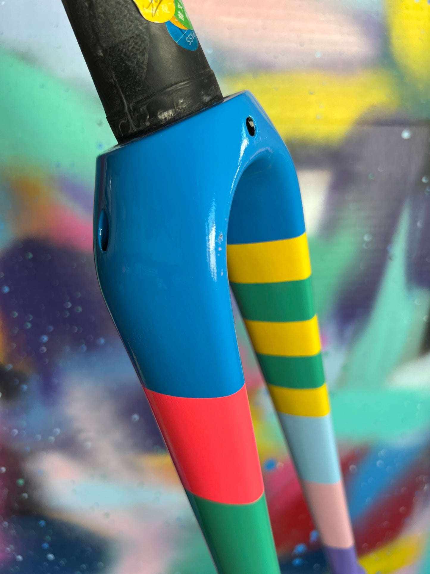 Custom Painted Carbon Gravel / Adventure Fork - Gloss Rainbow