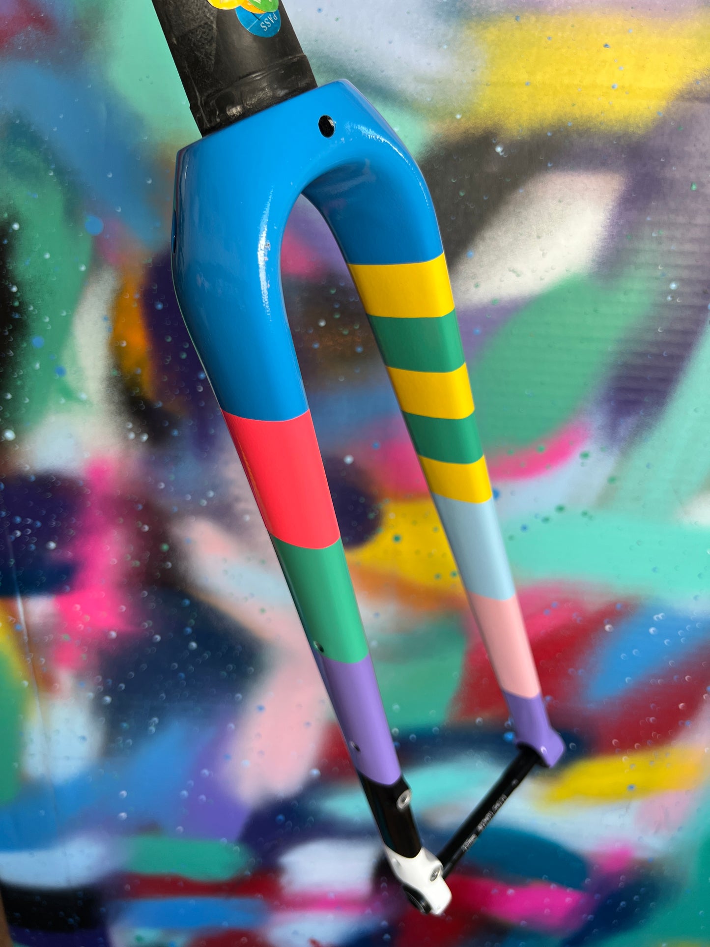 Custom Painted Carbon Gravel / Adventure Fork - Gloss Rainbow