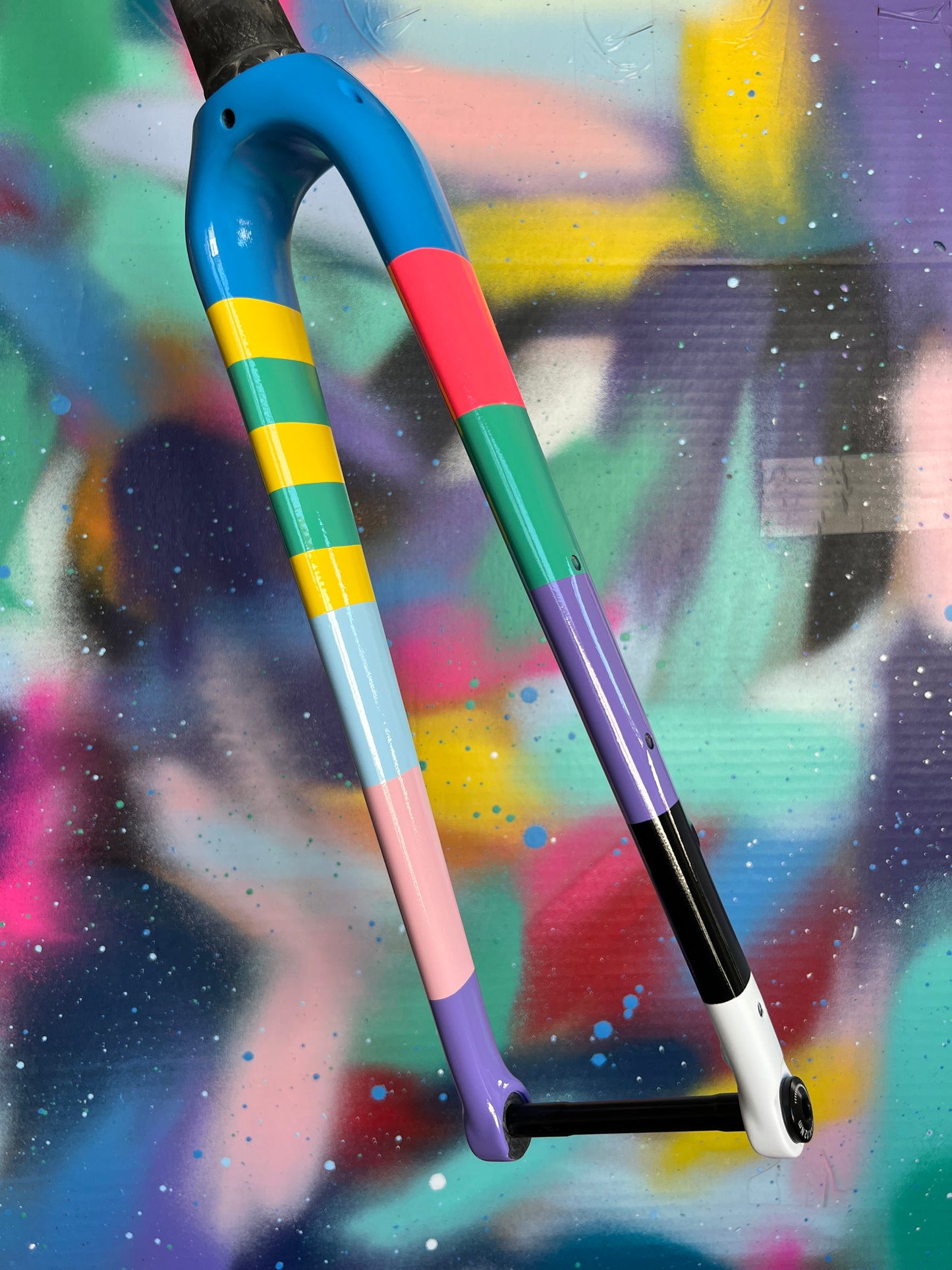 Custom Painted Carbon Gravel / Adventure Fork - Gloss Rainbow